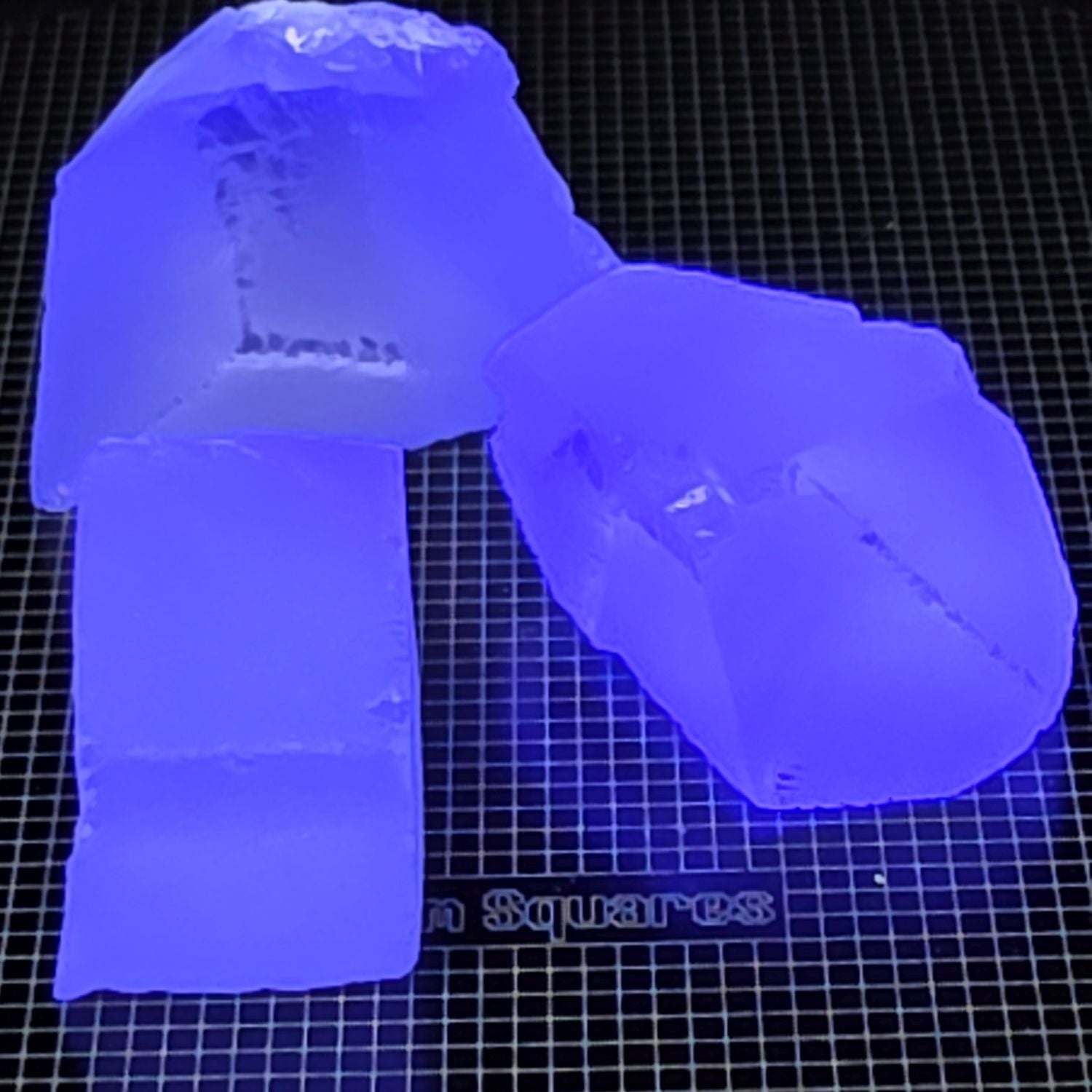 Fluorite Gem Rough Glowing Blue Under UV Light