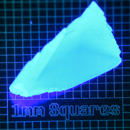 Blue Glowing Europium Fluorite Chunk Gem Rough, Fluorescing under 365nm UV