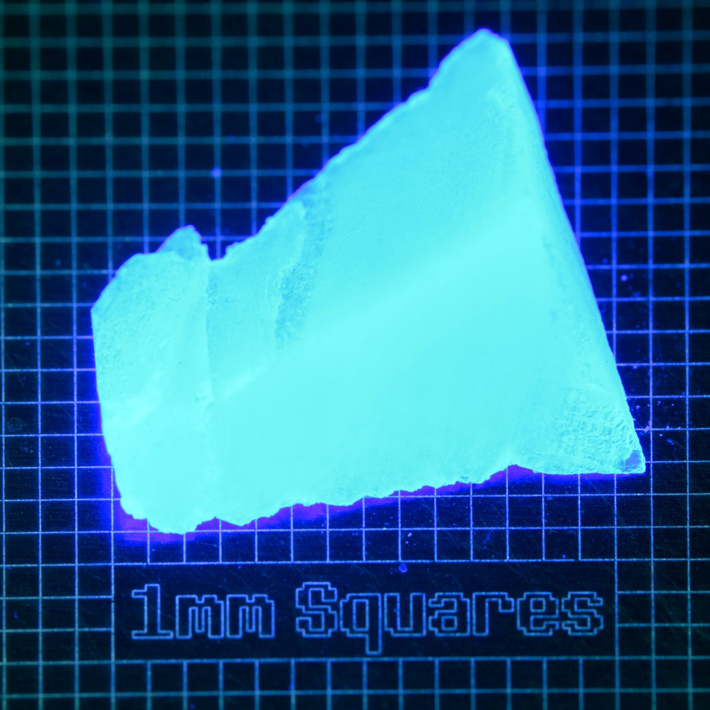 Blue Glowing Europium Fluorite Chunk Gem Rough, Fluorescing under 365nm UV