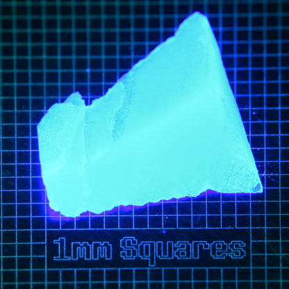 Blue Glowing Europium Fluorite Chunk Gem Rough, Fluorescing under 365nm UV