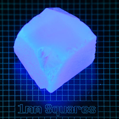 Blue Glowing Europium Fluorite Block Gem Rough, Fluorescing under 365nm UV