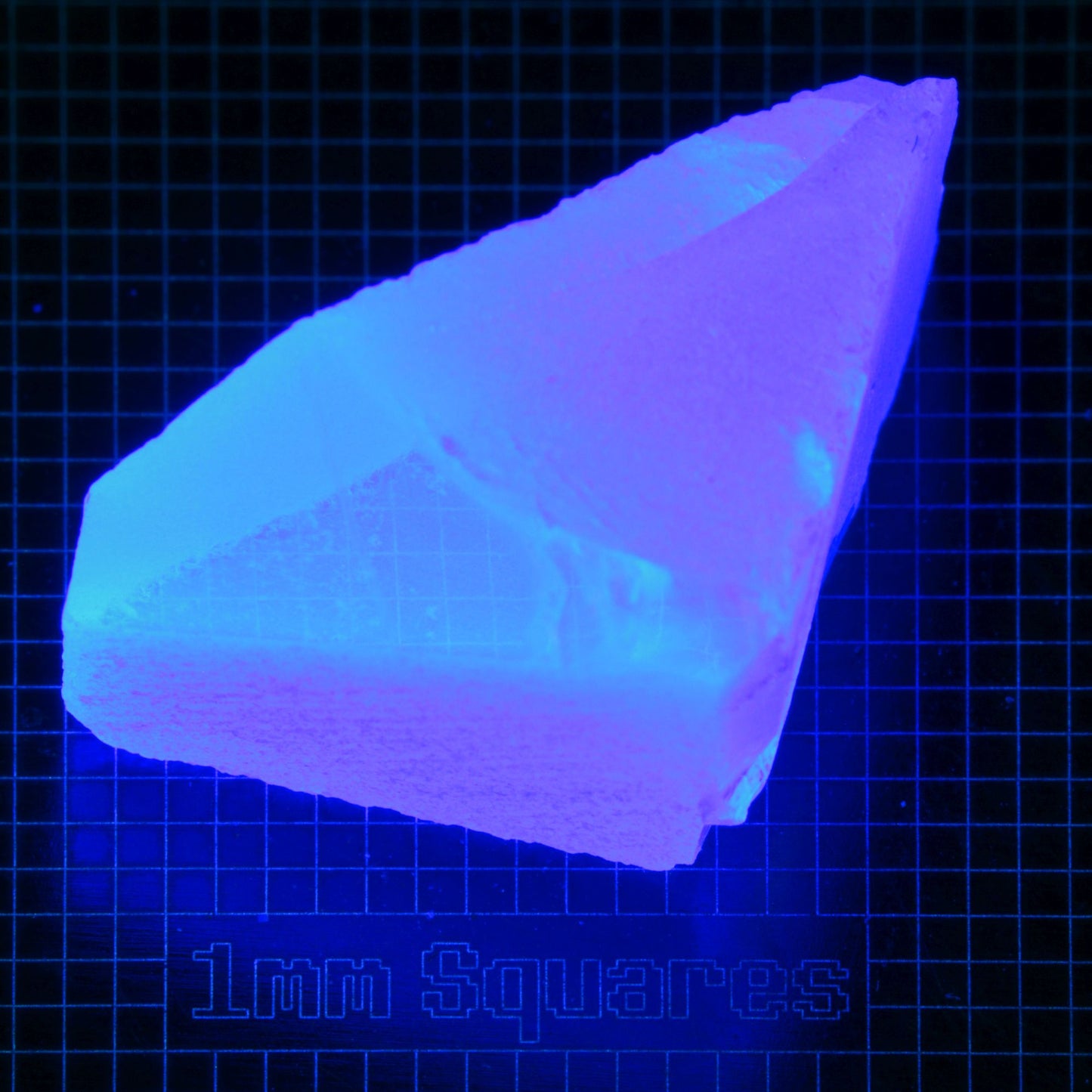 Blue Glowing Europium Fluorite Block Gem Rough, Fluorescing under 365nm UV