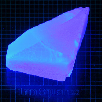 Blue Glowing Europium Fluorite Block Gem Rough, Fluorescing under 365nm UV