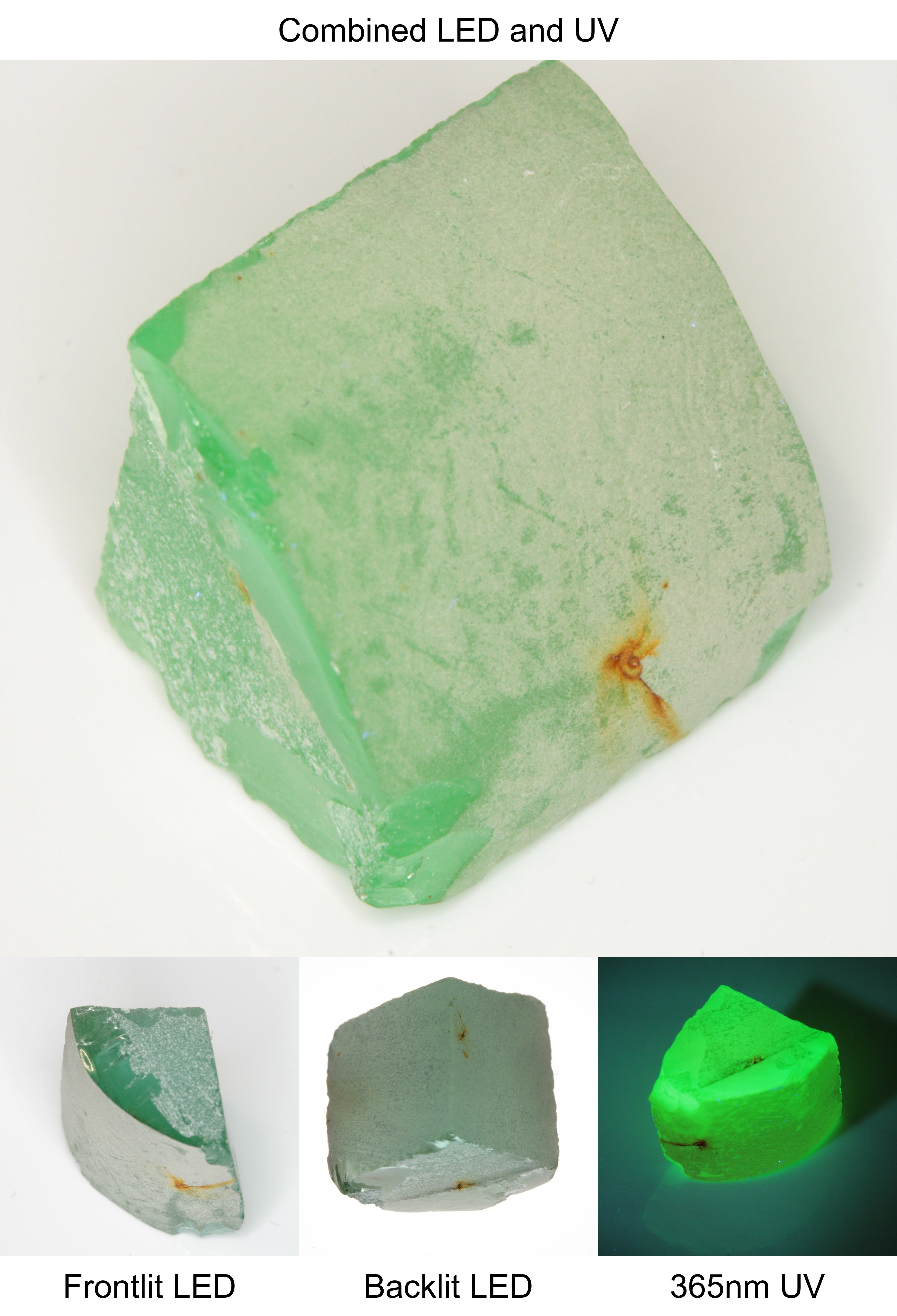 Rough Green Manganese Spinel Edge Quarter Piece