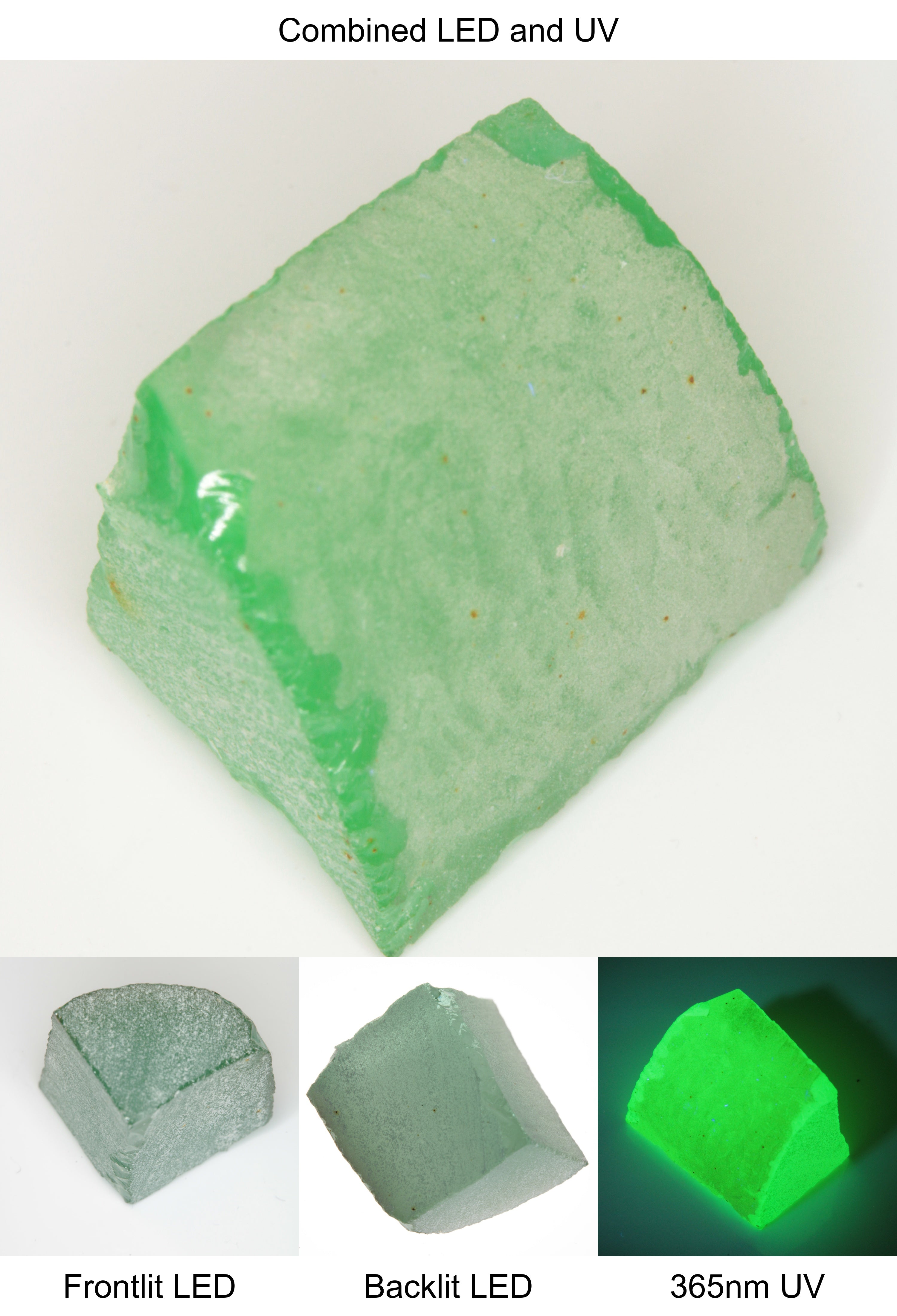 Rough Green Manganese Spinel Edge Quarter Piece