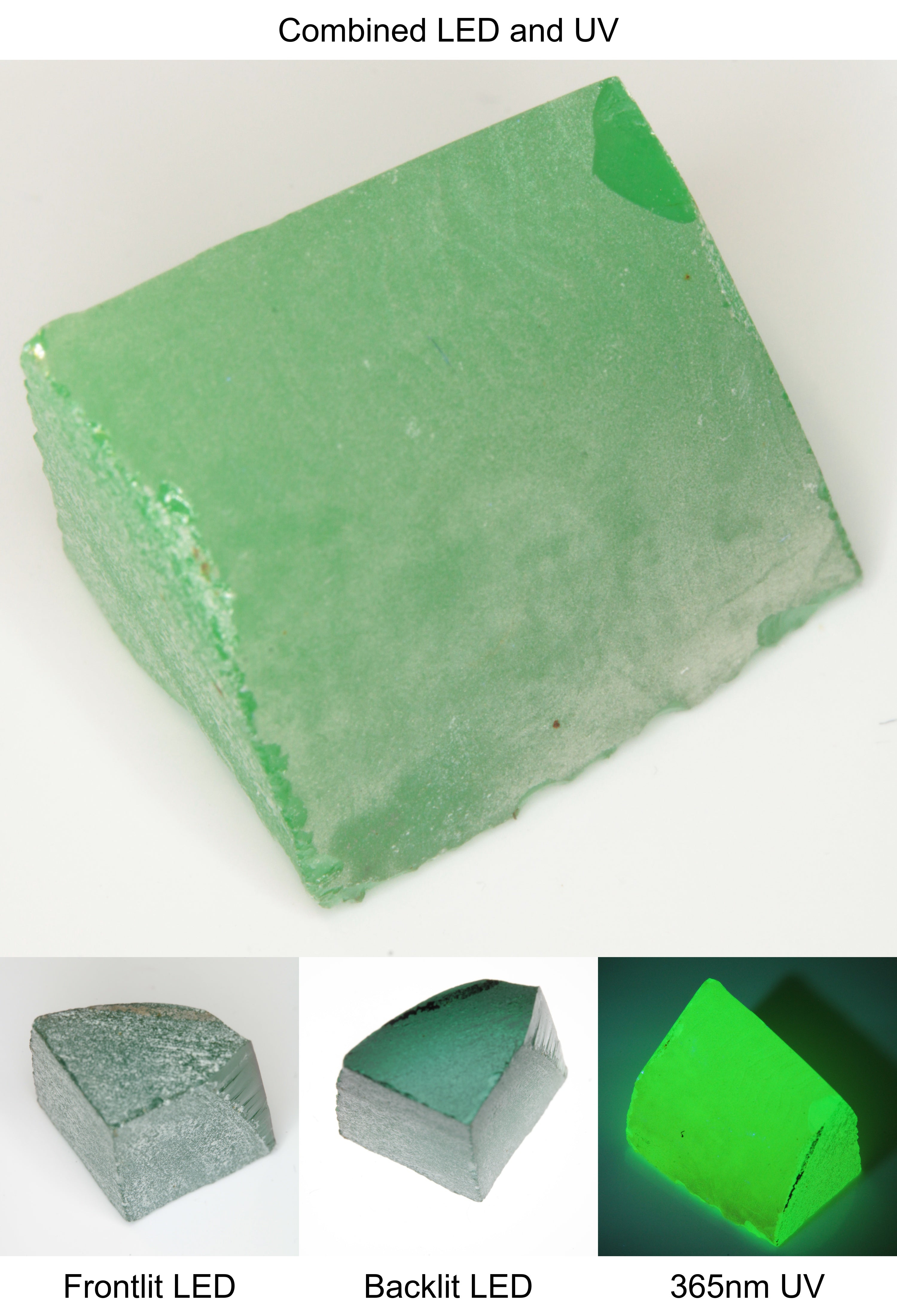 Rough Green Manganese Spinel Edge Quarter Piece