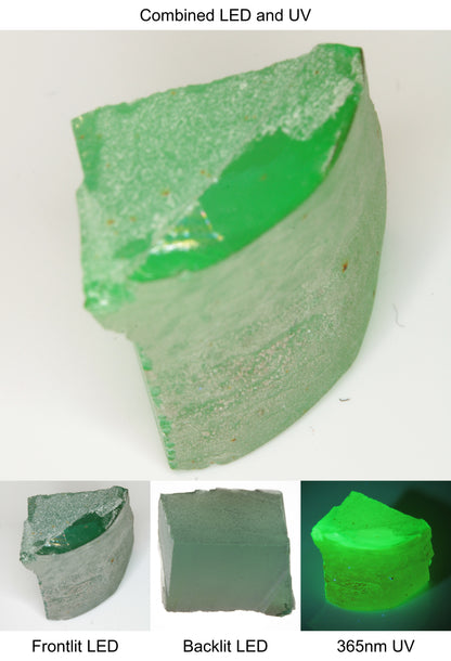 Rough Green Manganese Spinel Edge Quarter Piece