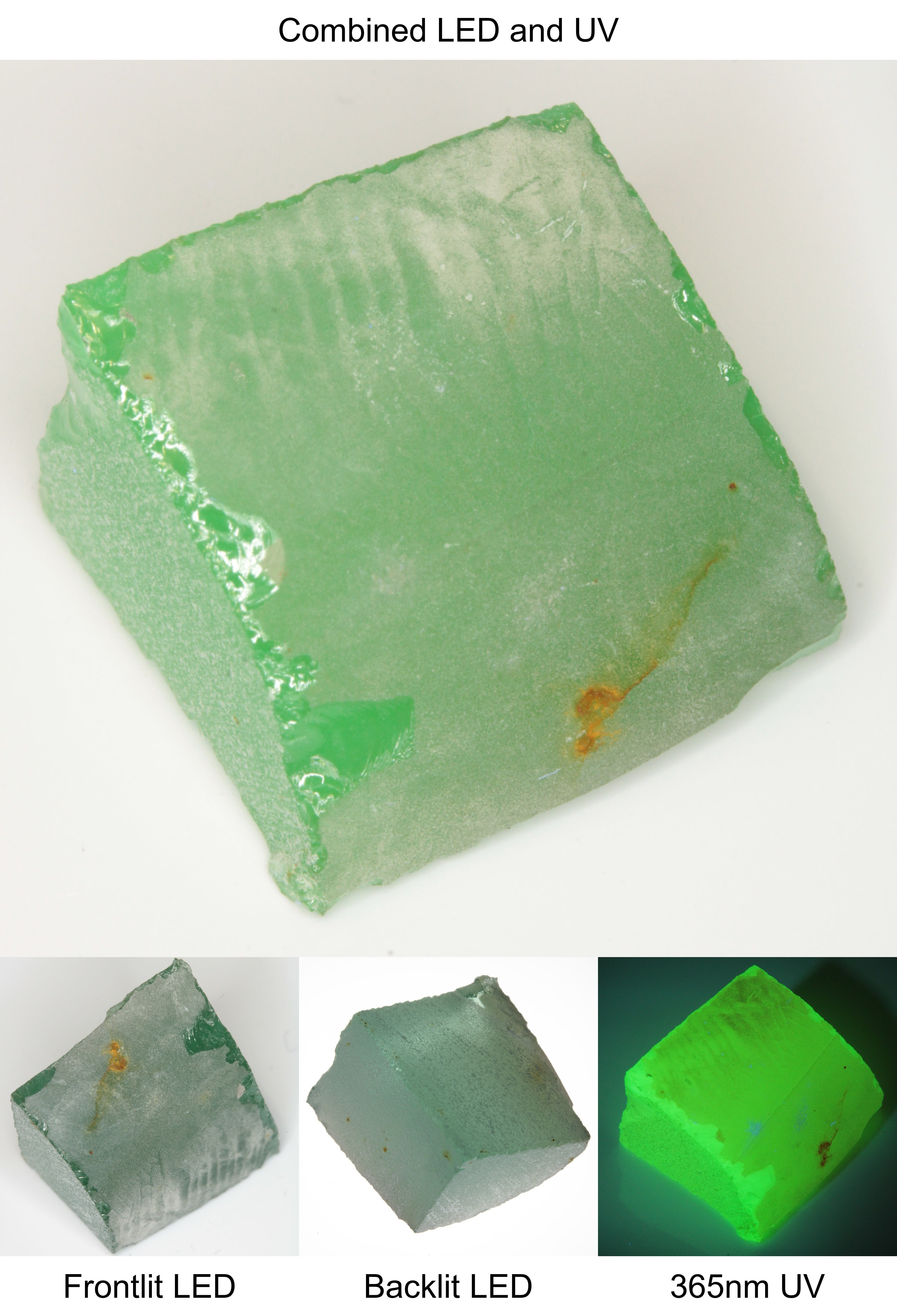 Rough Green Manganese Spinel Edge Quarter Piece
