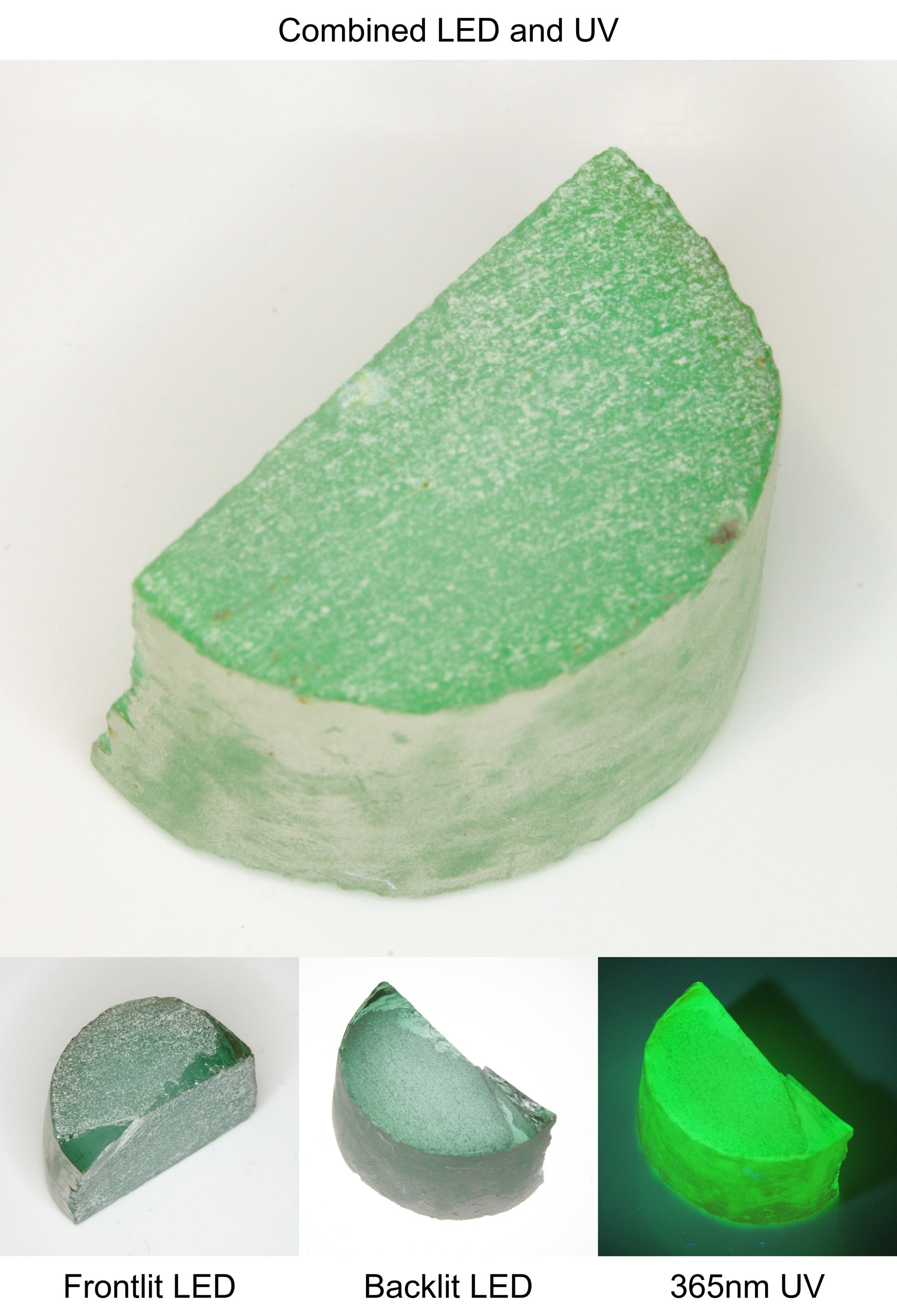Rough Green Manganese Spinel Semicircle Piece