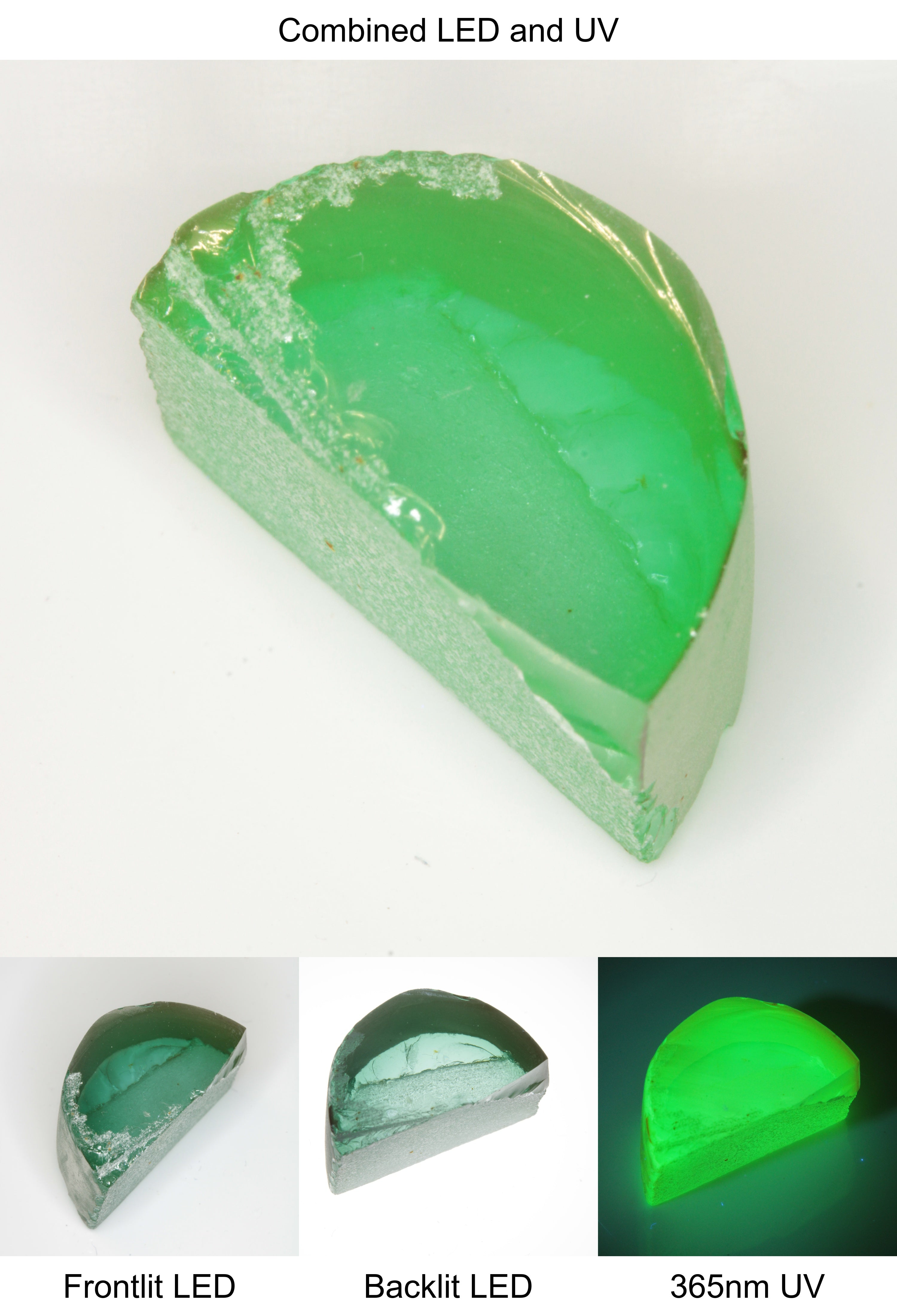 Rough Green Manganese Spinel Semicircle Piece