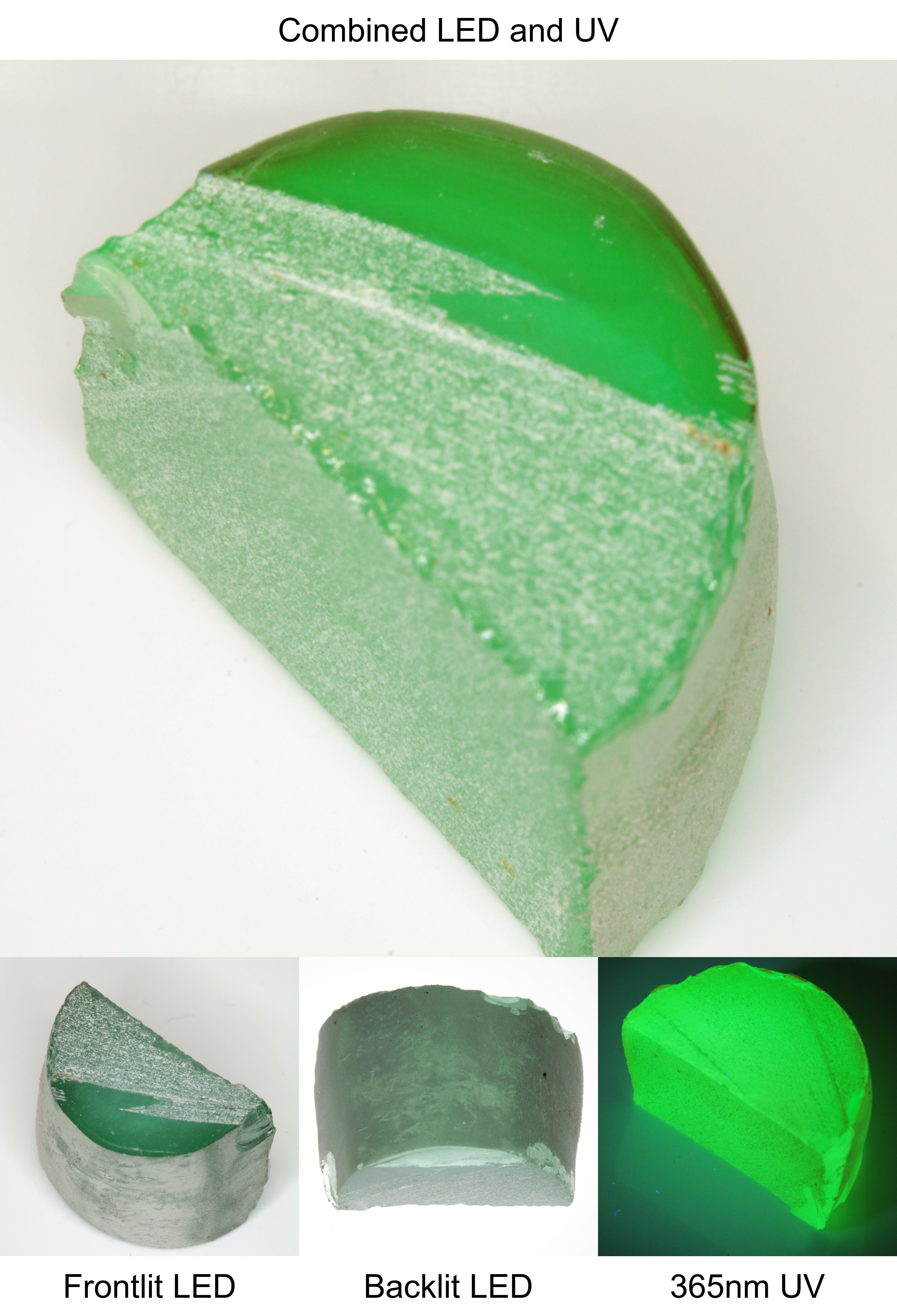 Rough Green Manganese Spinel Semicircle Piece
