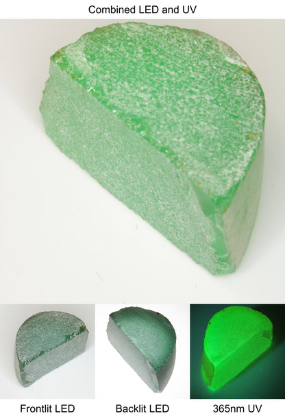 Rough Green Manganese Spinel Semicircle Piece