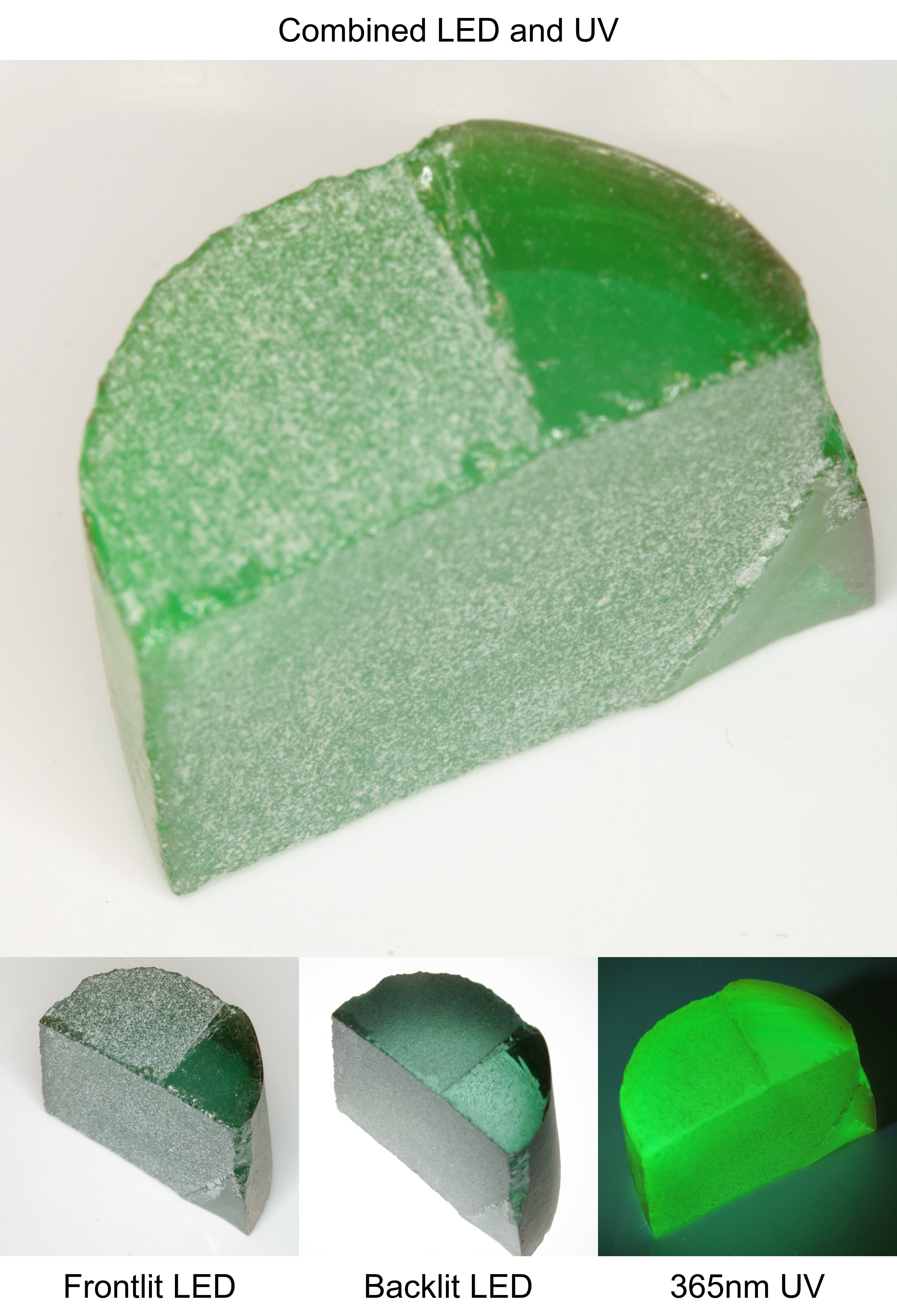 Rough Green Manganese Spinel Semicircle Piece