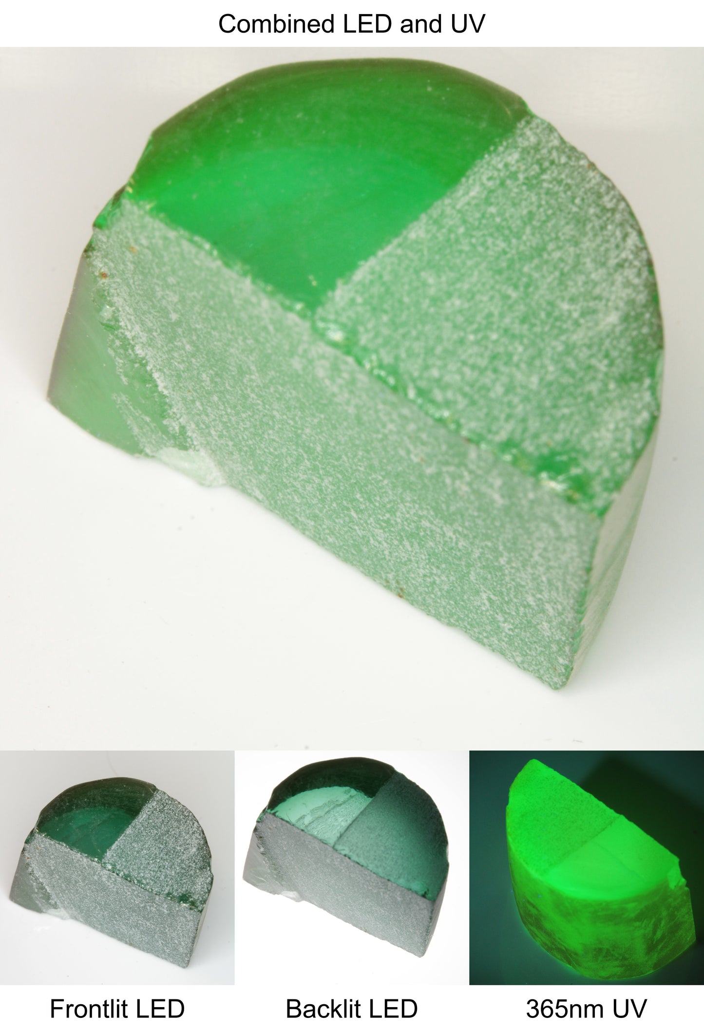 Rough Green Manganese Spinel Semicircle Piece
