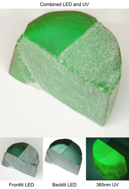 Rough Green Manganese Spinel Semicircle Piece