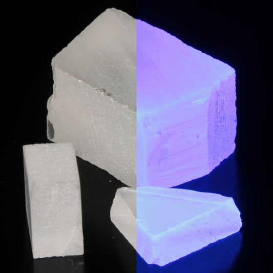 LSO Gem Rough, Blue Fluorescent Glow in the Dark Scintillator Crystal