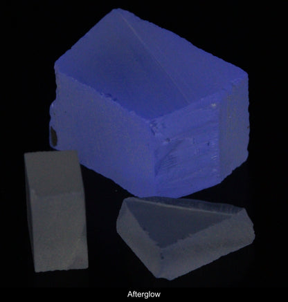 LSO Gem Rough, Blue Fluorescent Glow in the Dark Scintillator Crystal