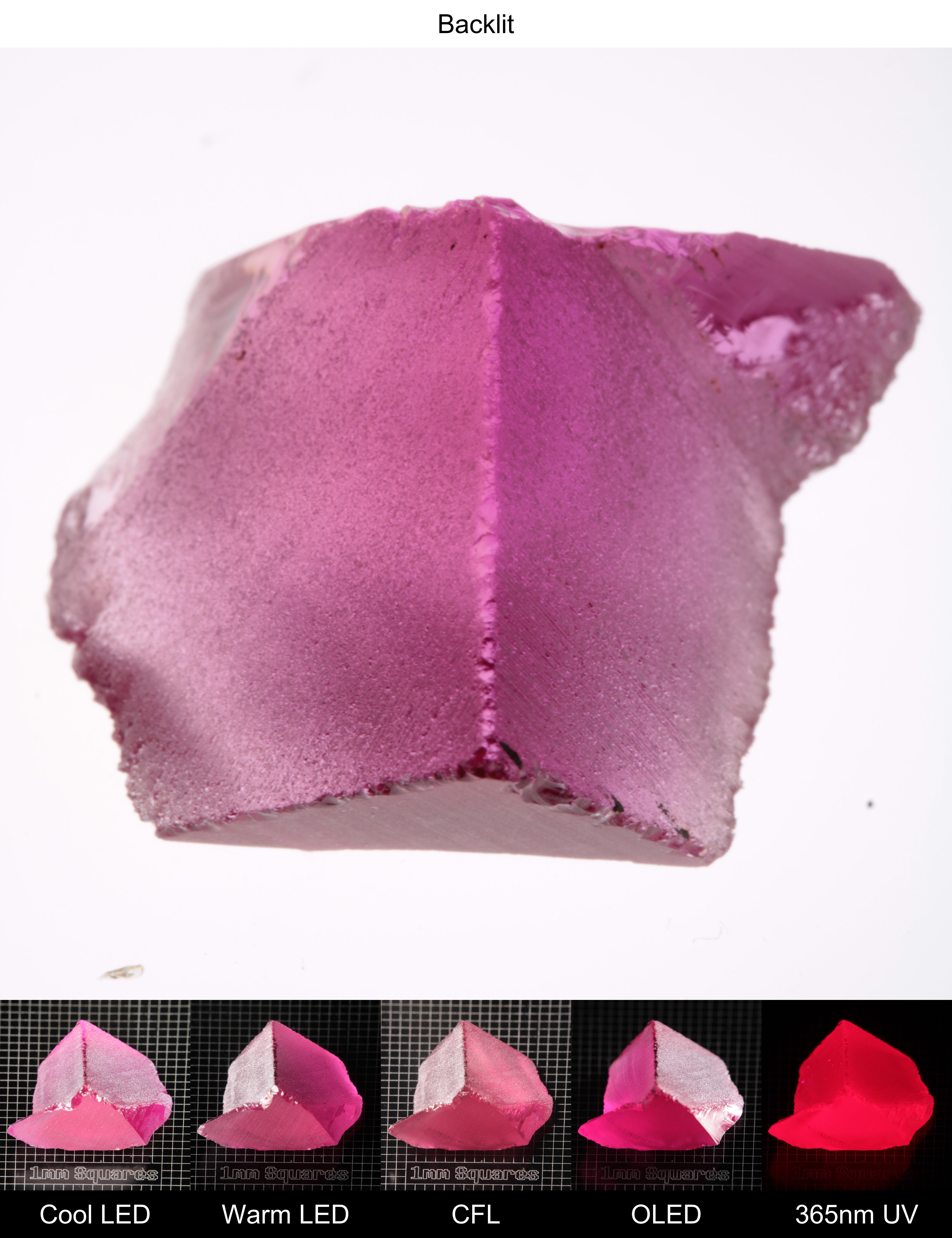 Pink Ruby Triangle Wedge Gem Rough