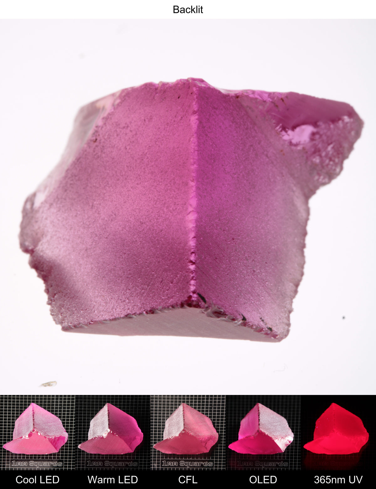Pink Ruby Triangle Wedge Gem Rough