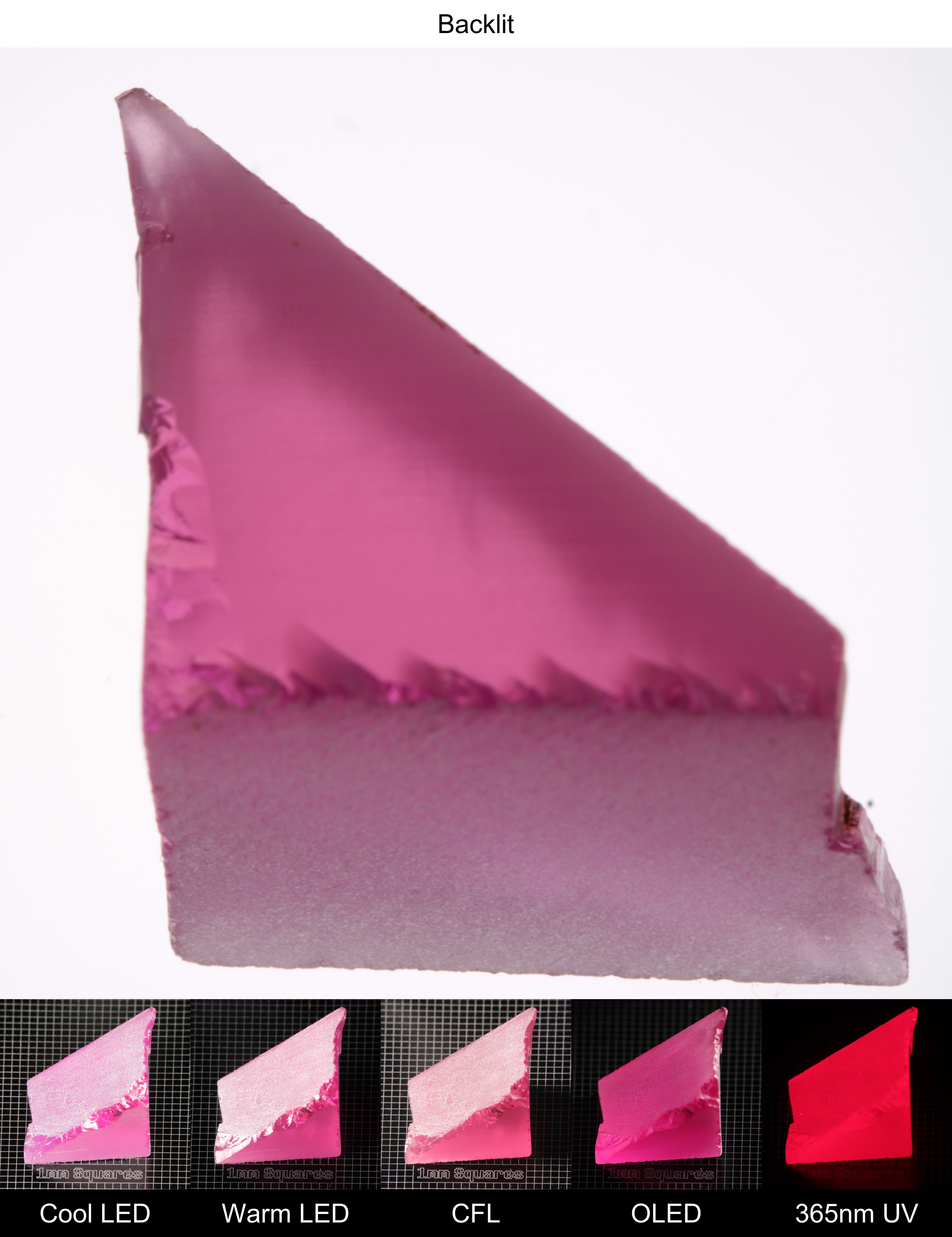 Pink Ruby Triangle Wedge Gem Rough