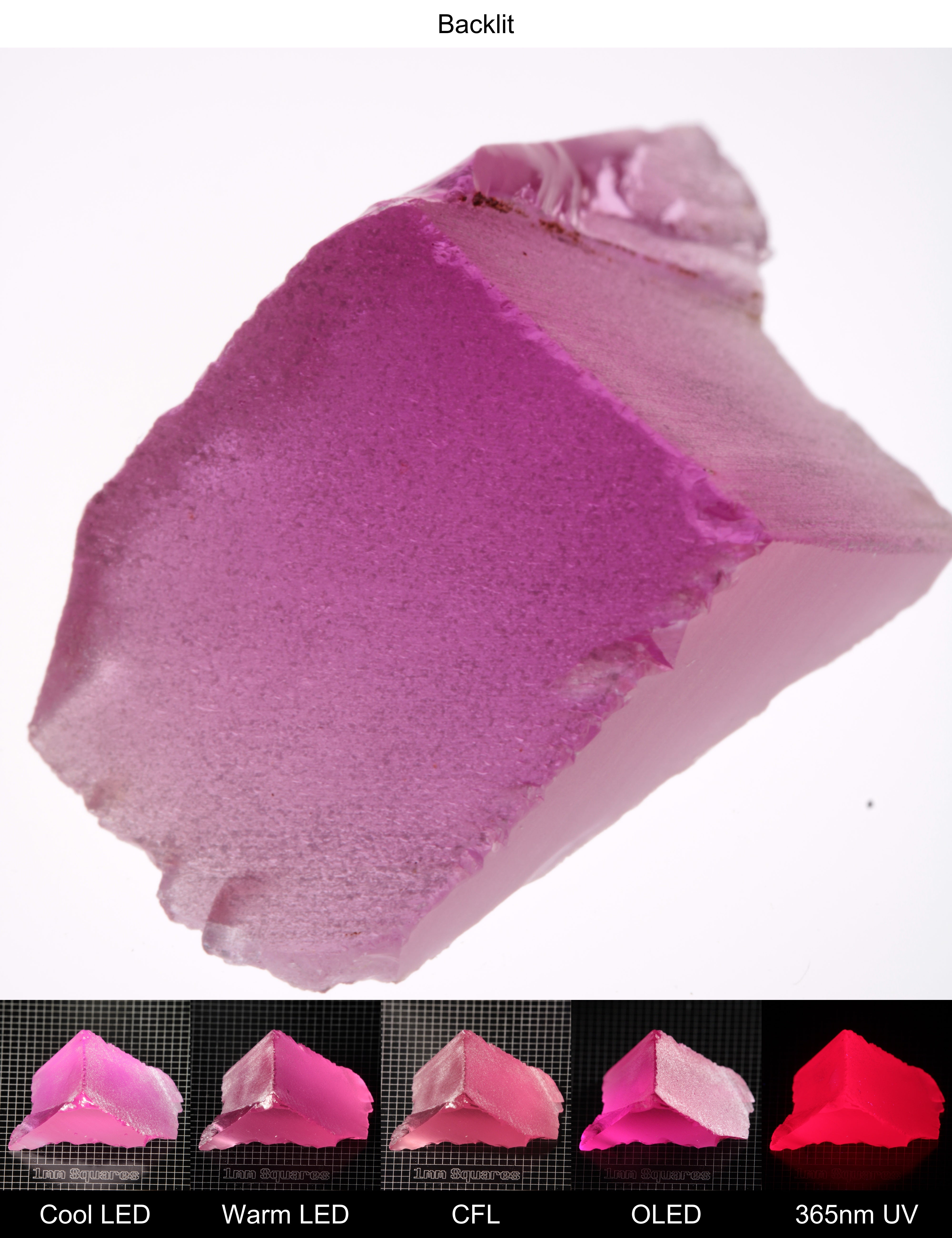 Pink Ruby Triangle Wedge Gem Rough