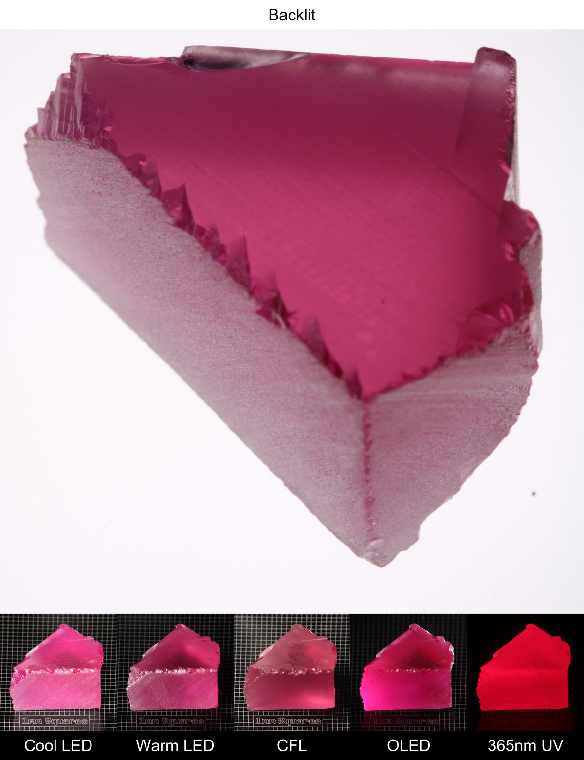Pink Ruby Triangle Wedge Gem Rough