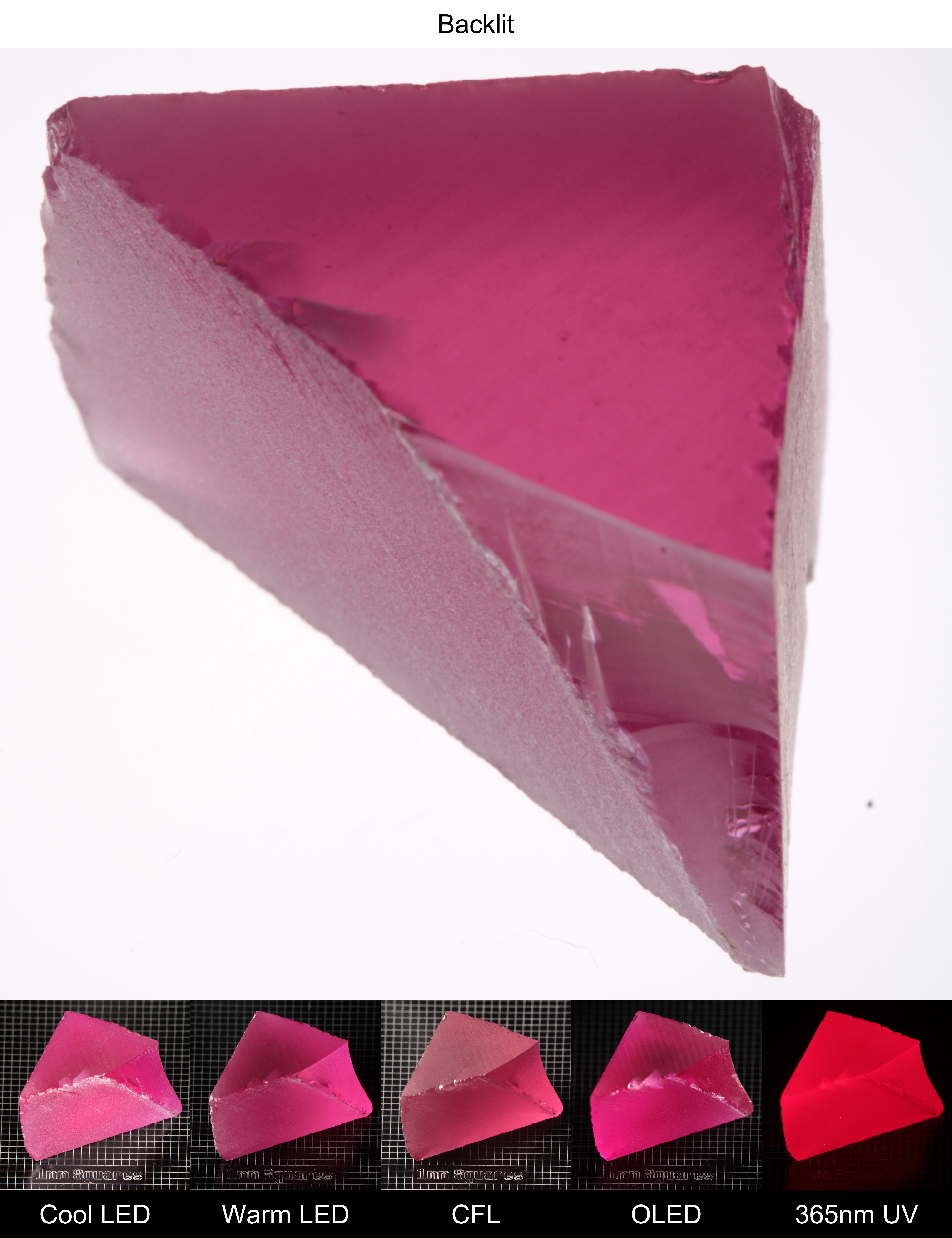 Pink Ruby Triangle Wedge Gem Rough