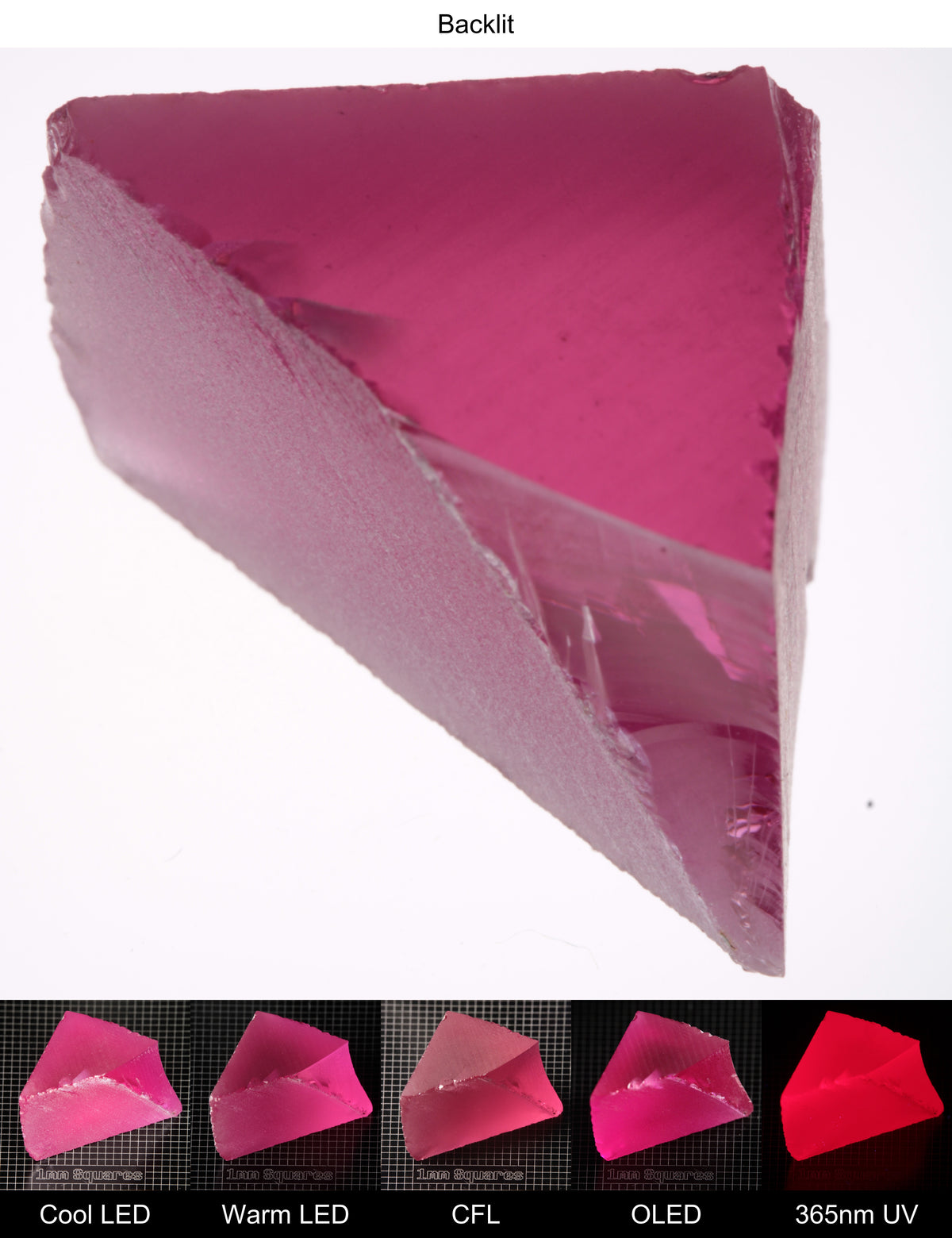 Pink Ruby Triangle Wedge Gem Rough