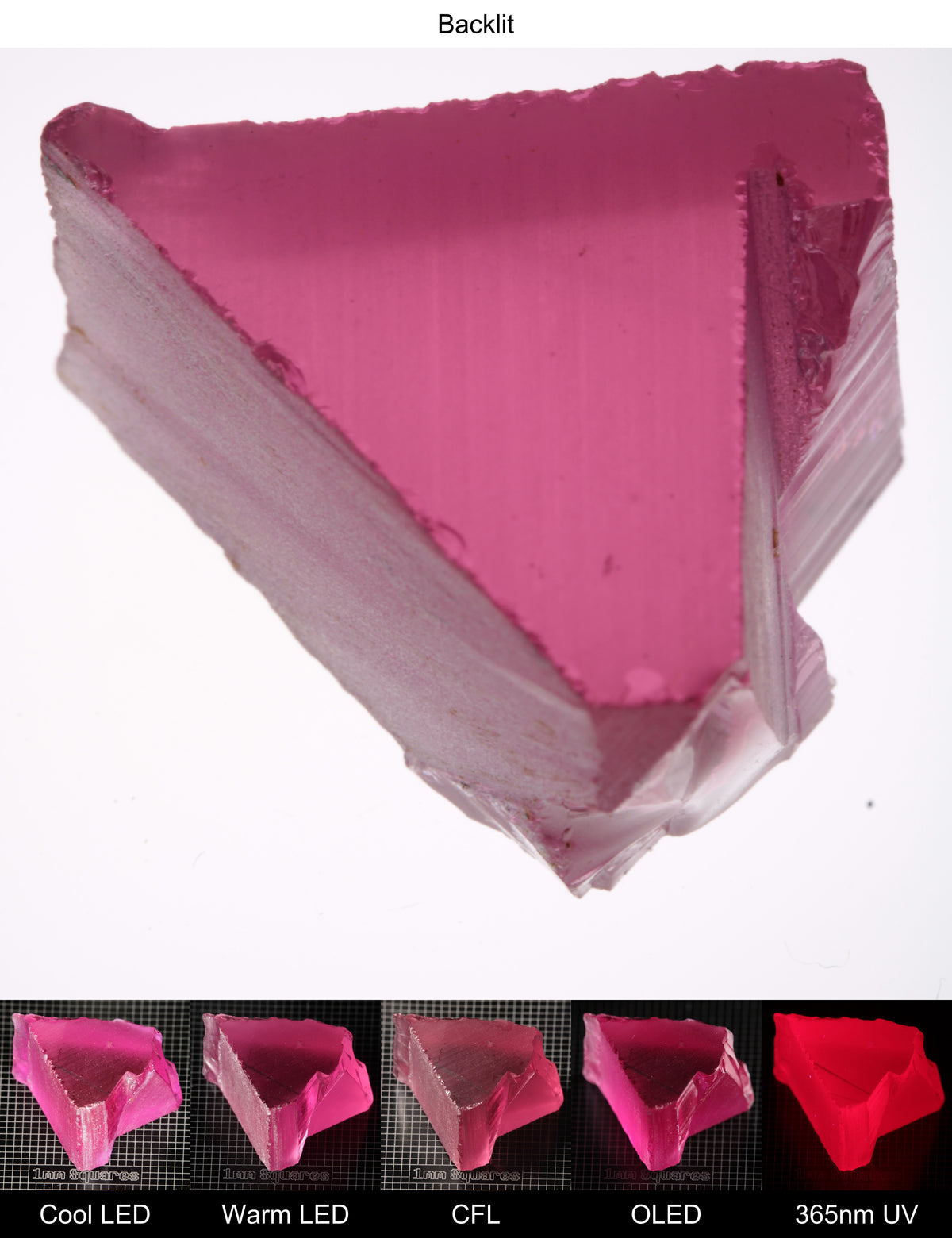 Pink Ruby Triangle Wedge Gem Rough