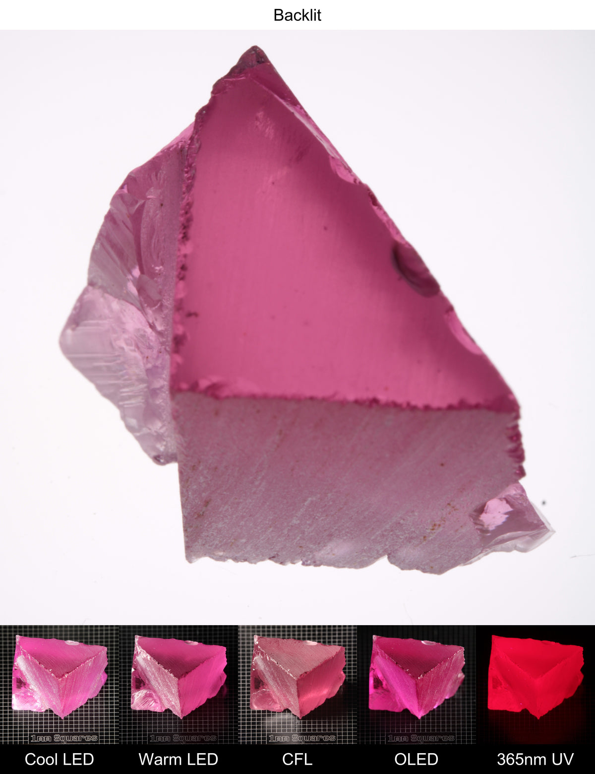 Pink Ruby Triangle Wedge Gem Rough
