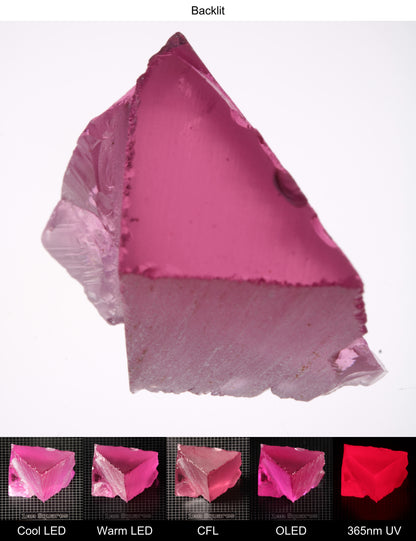 Pink Ruby Triangle Wedge Gem Rough