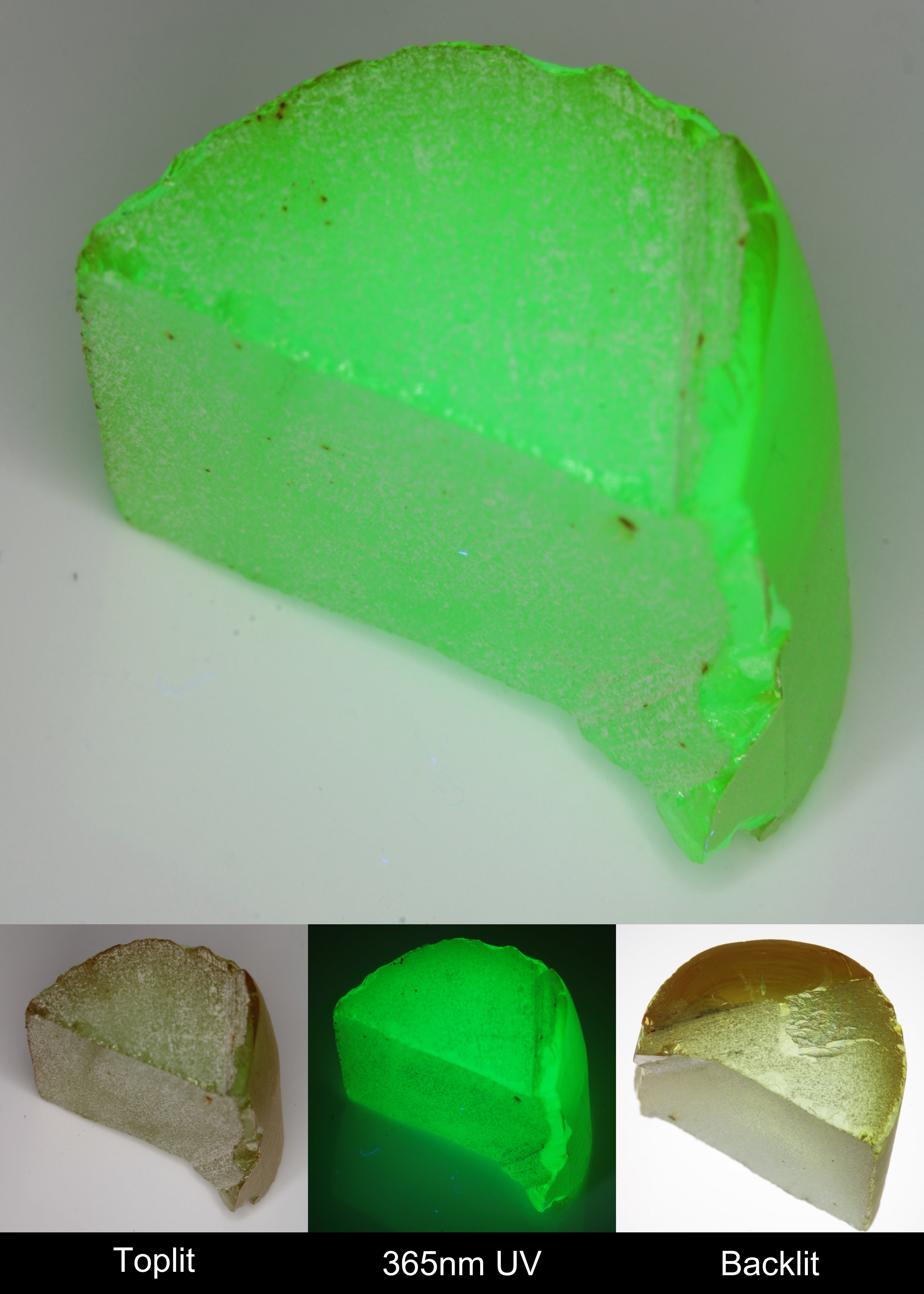 Yellow Flame Fusion Spinel Edge Half Rough Piece