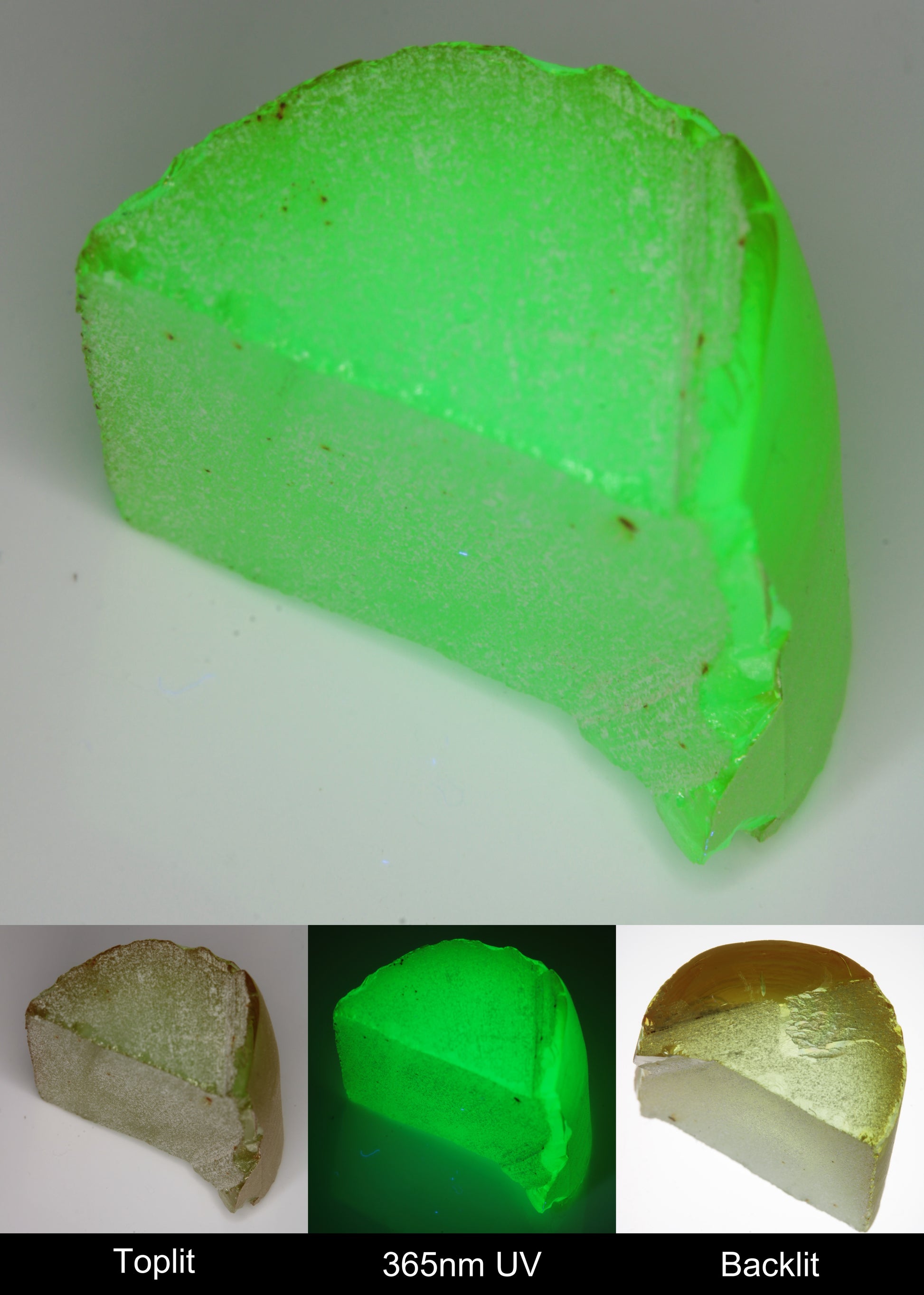 Yellow Flame Fusion Spinel Edge Half Rough Piece