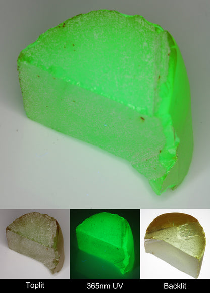 Yellow Flame Fusion Spinel Edge Half Rough Piece