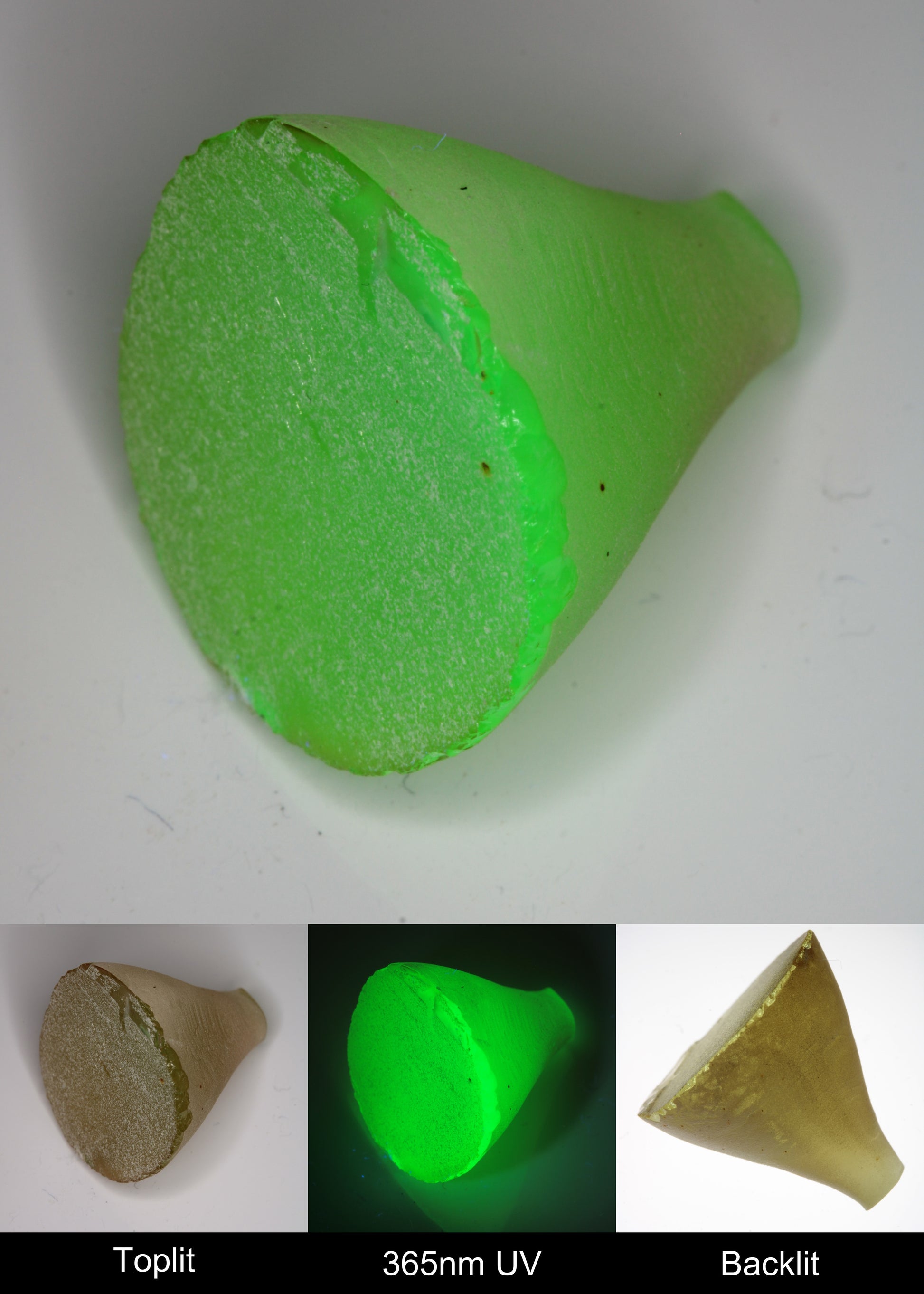 Yellow Flame Fusion Spinel Cone Rough Piece