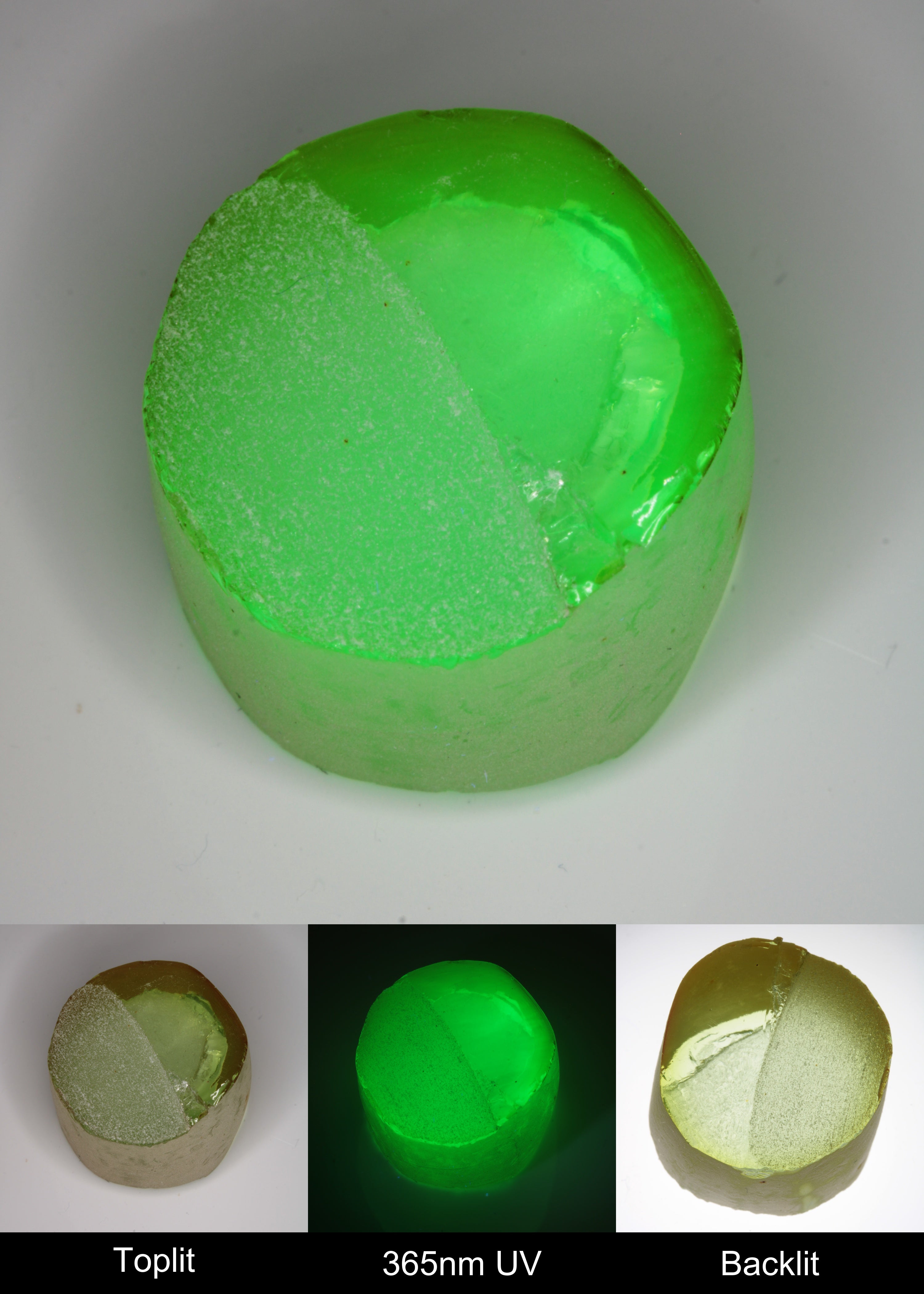 Yellow Flame Fusion Spinel Cylinder Rough Piece