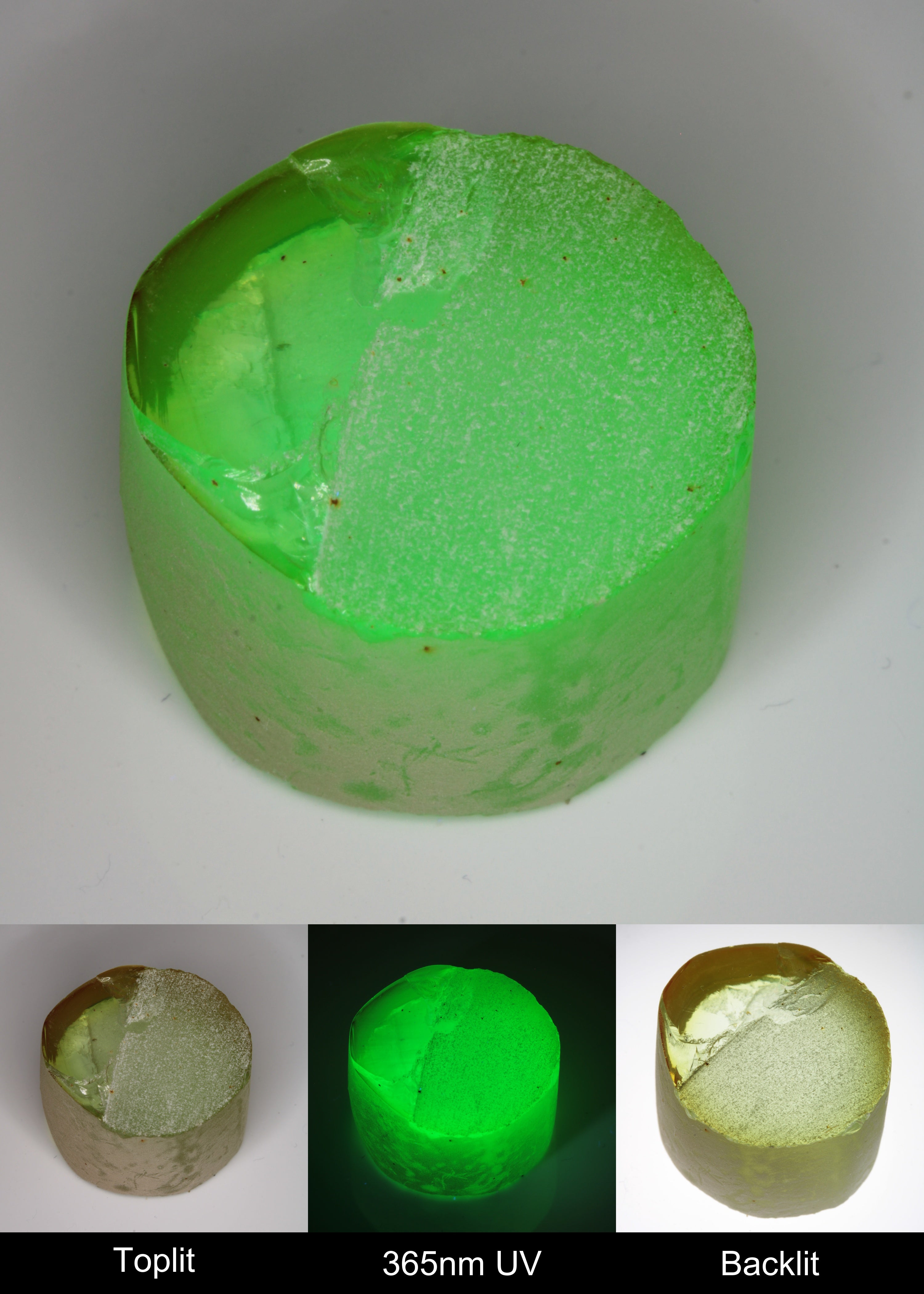 Yellow Flame Fusion Spinel Cylinder Rough Piece