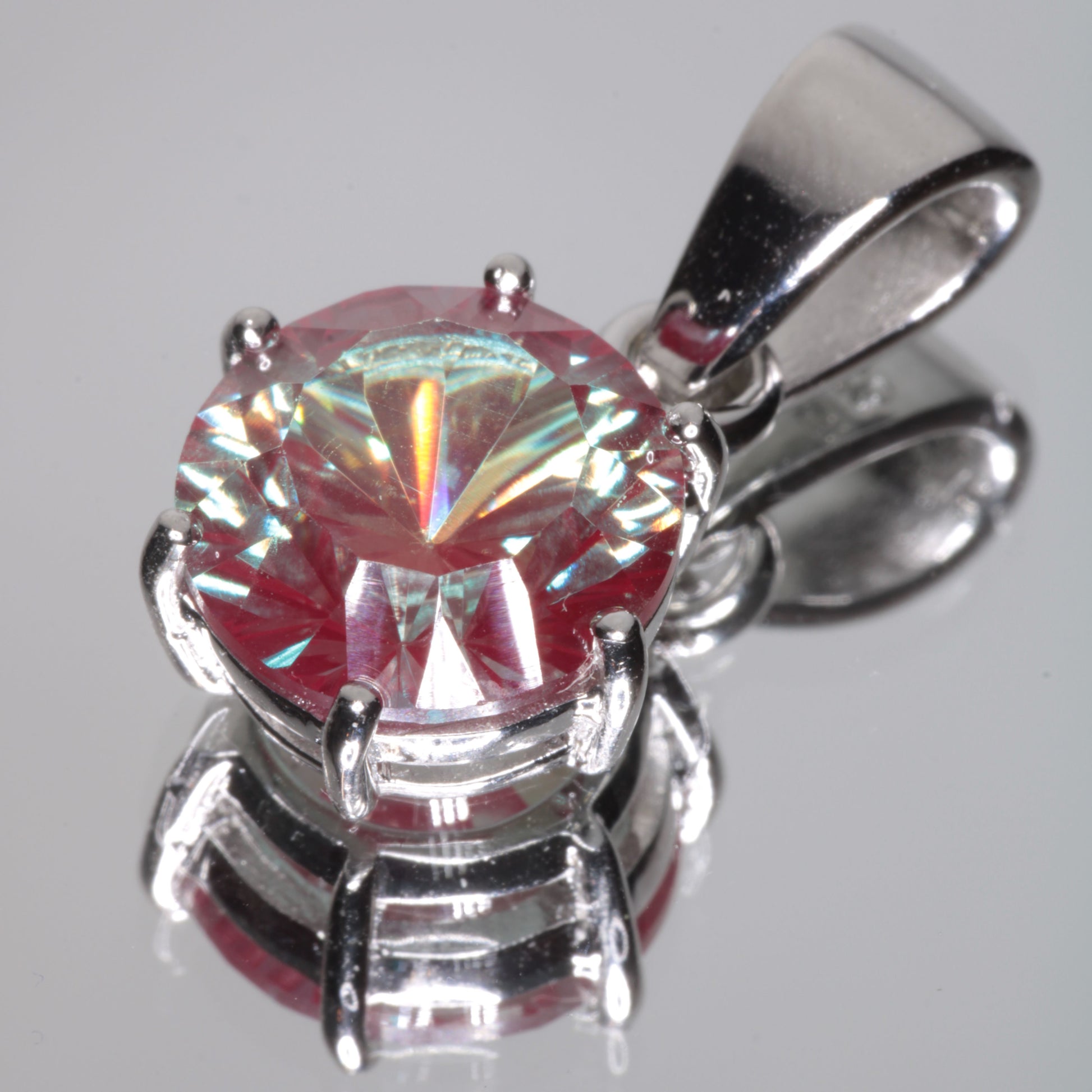 Round Fantasy Cut Alexandrite Pendant in Sterling Silver