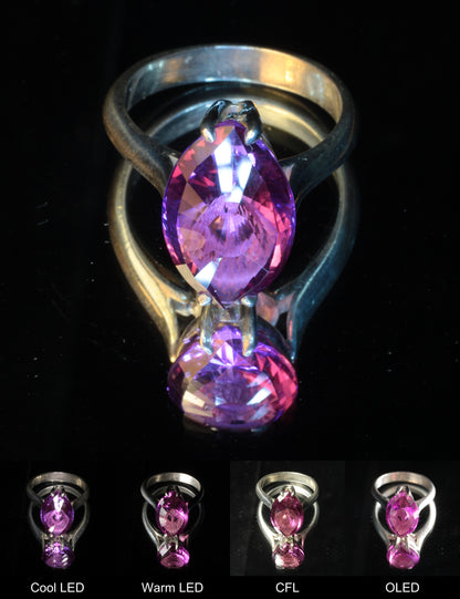 Purple Sapphire Gem Cut in a Eye Ring