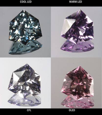 Faceted Color Change Sapphire Tri Hexagon Gem