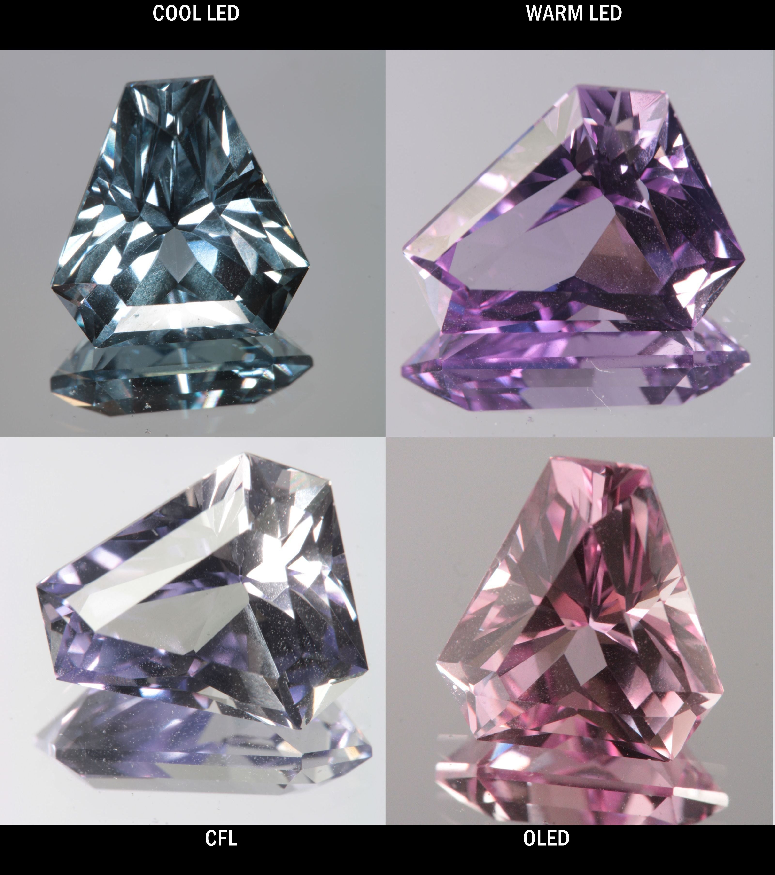Faceted Color Change Sapphire Long Trillion Gem