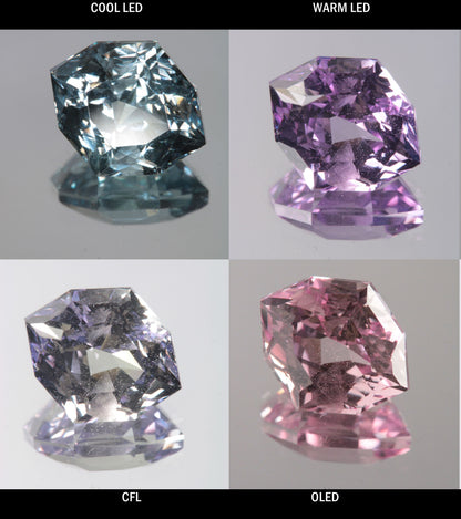 Faceted Color Change Sapphire Diamond Cushion Gem