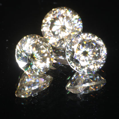 Moissanite Eyes, Loose Round Cut Bicolor Moissanites