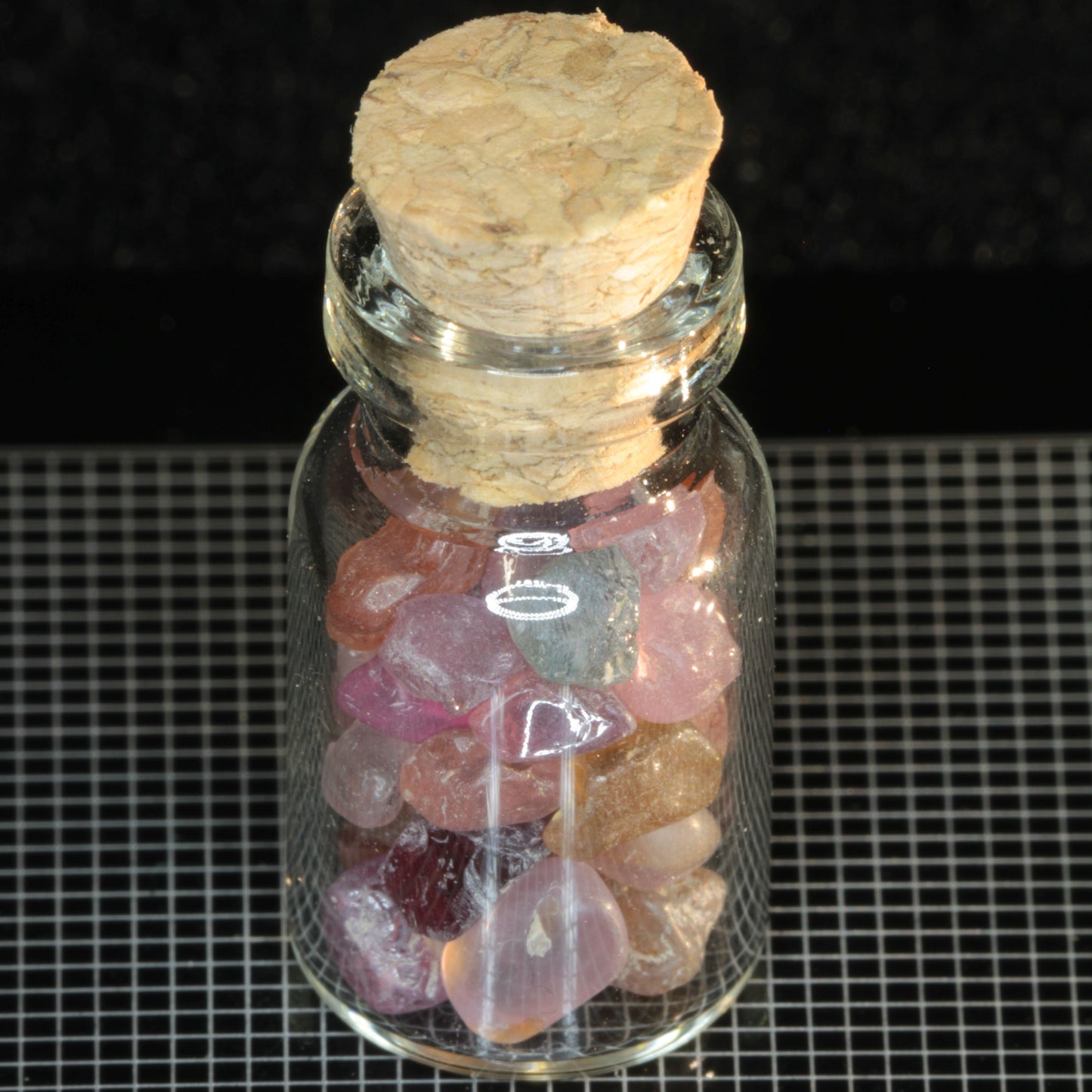 Gem Vials: Natural Kornerupine, Garnet, and Tunduru stones, mixed Popout Stones and Pearls