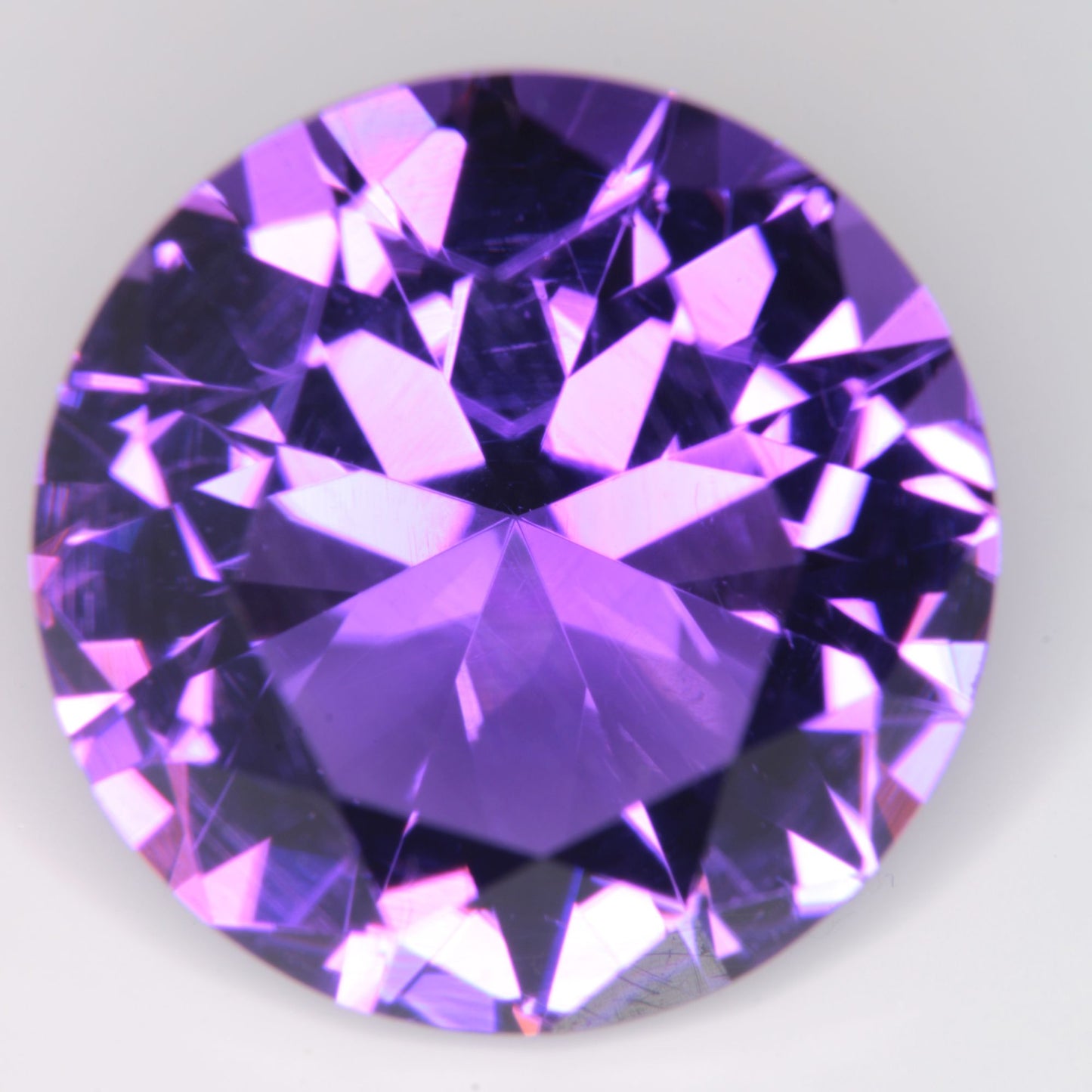 Faceted Hydrothermal Amethyst Round Gemstone
