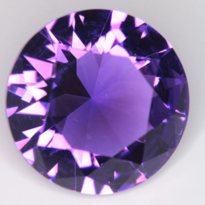 Faceted Hydrothermal Amethyst Round Gemstone