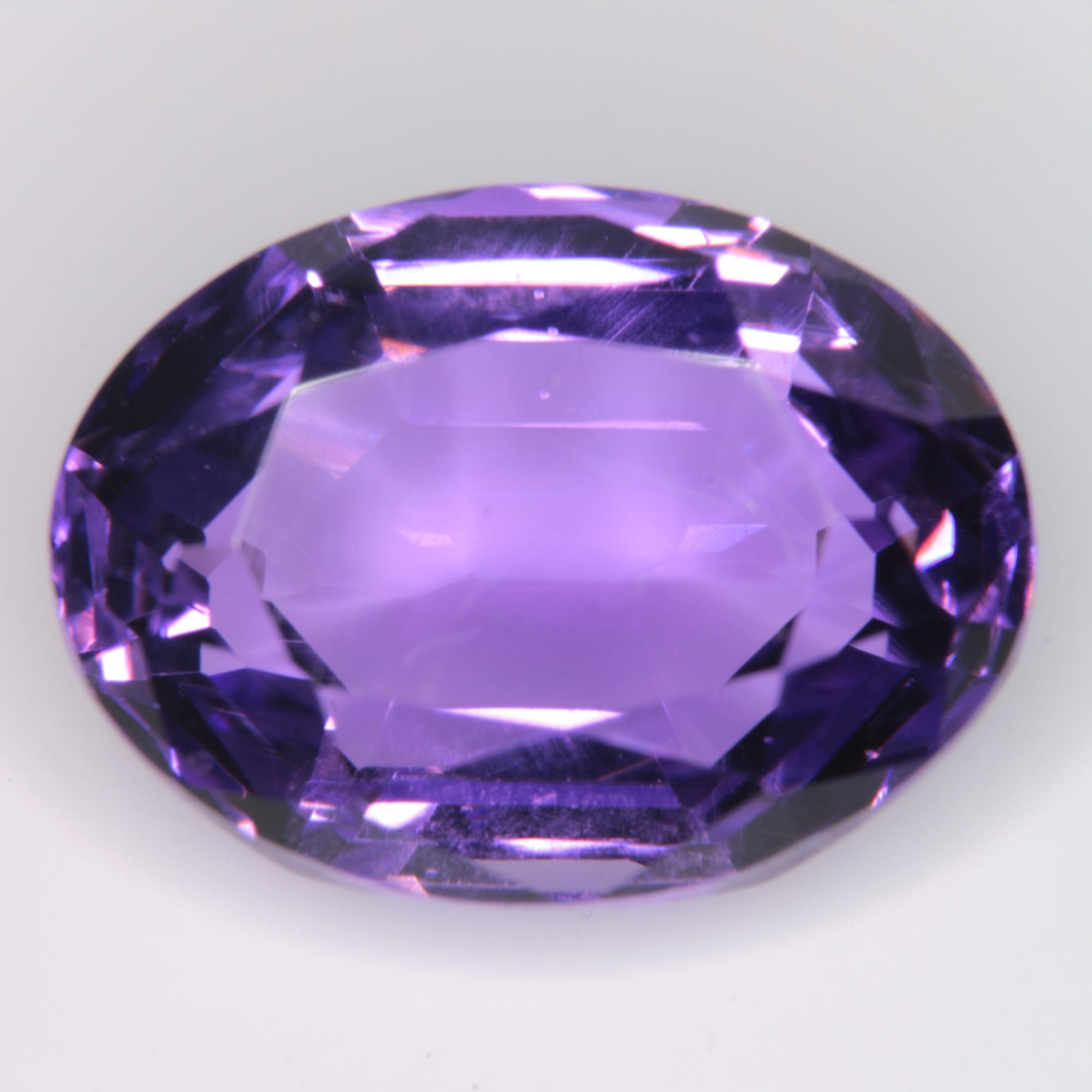 Faceted Hydrothermal Amethyst Oval Gemstone