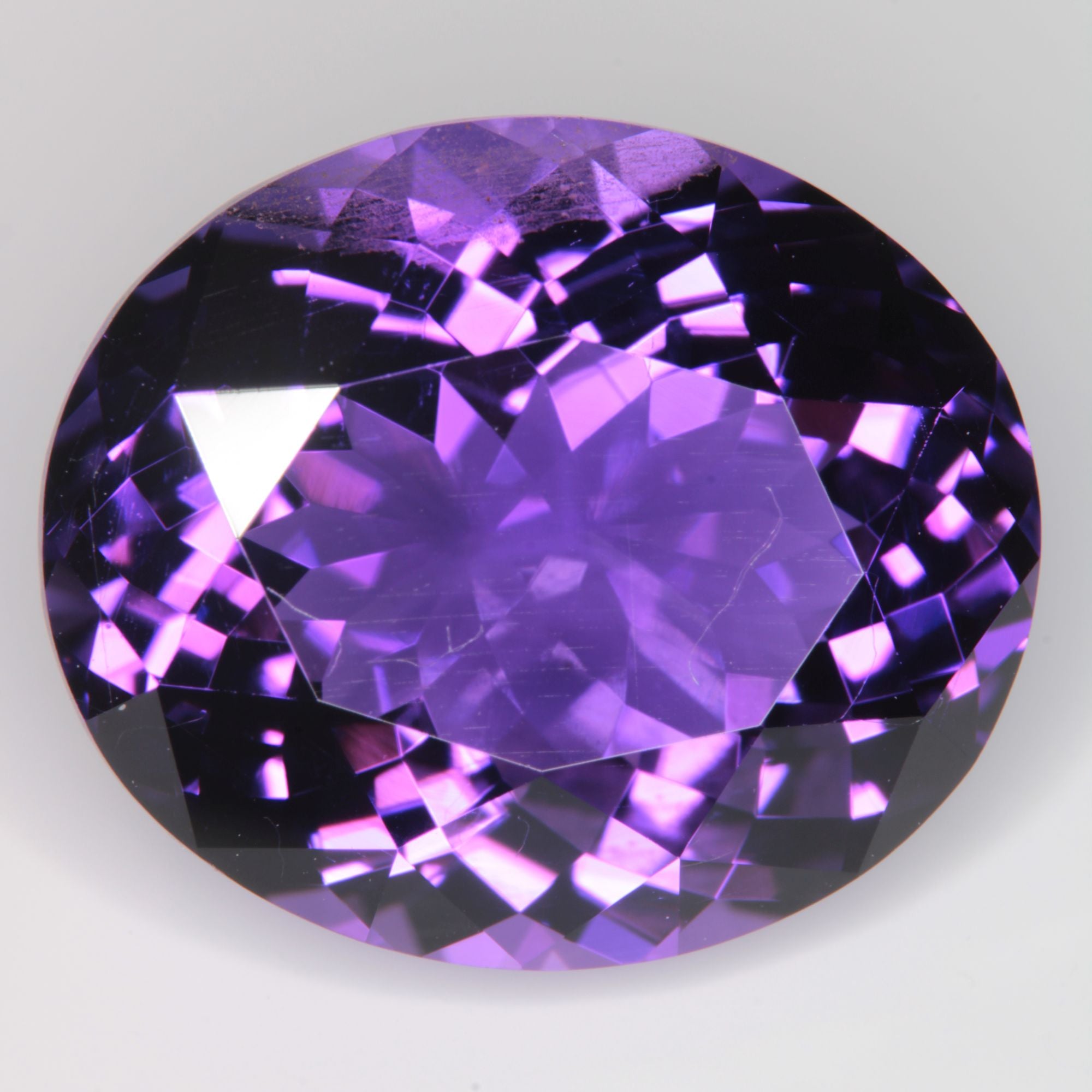 Faceted Hydrothermal Amethyst Oval Gemstone