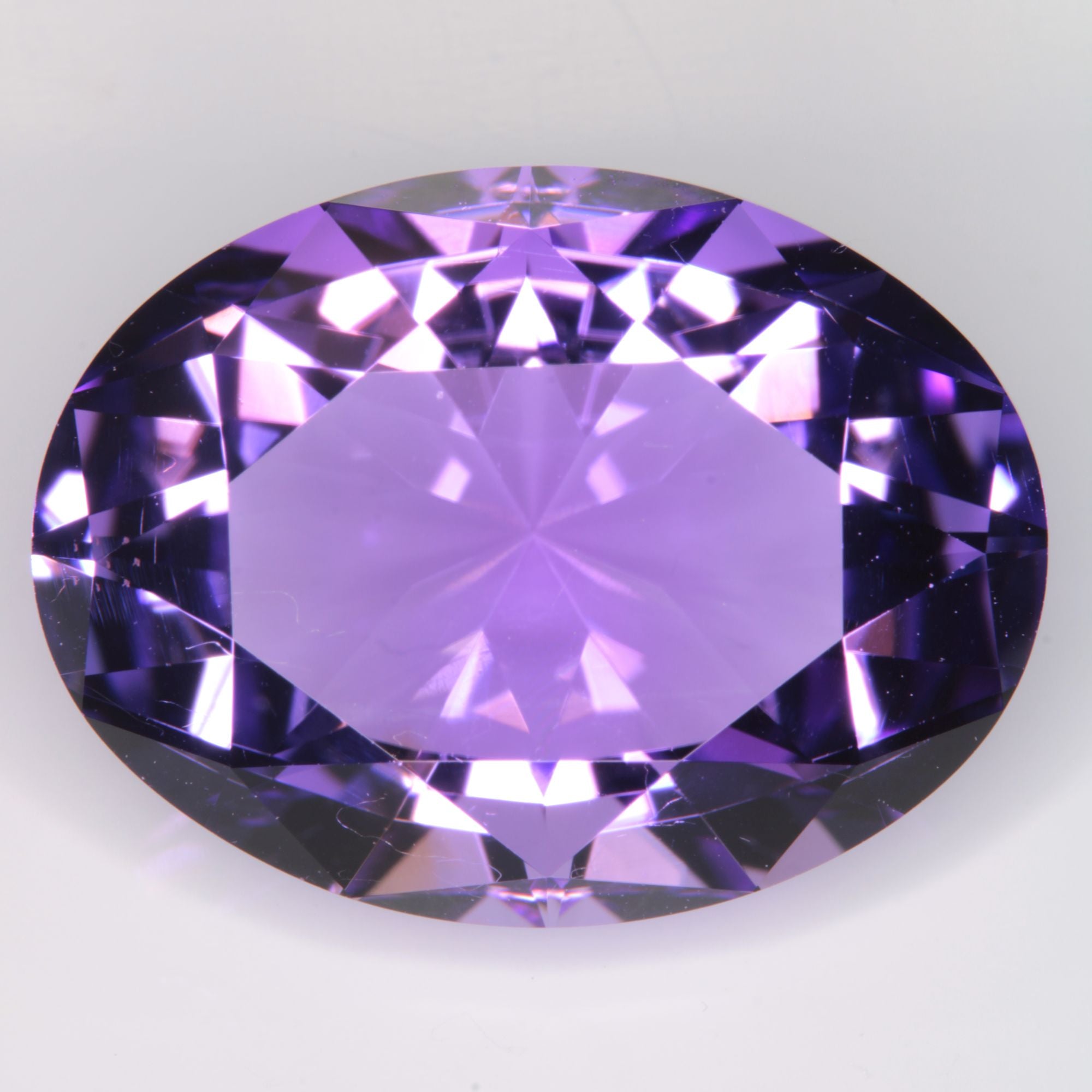 Faceted Hydrothermal Amethyst Oval Gemstone