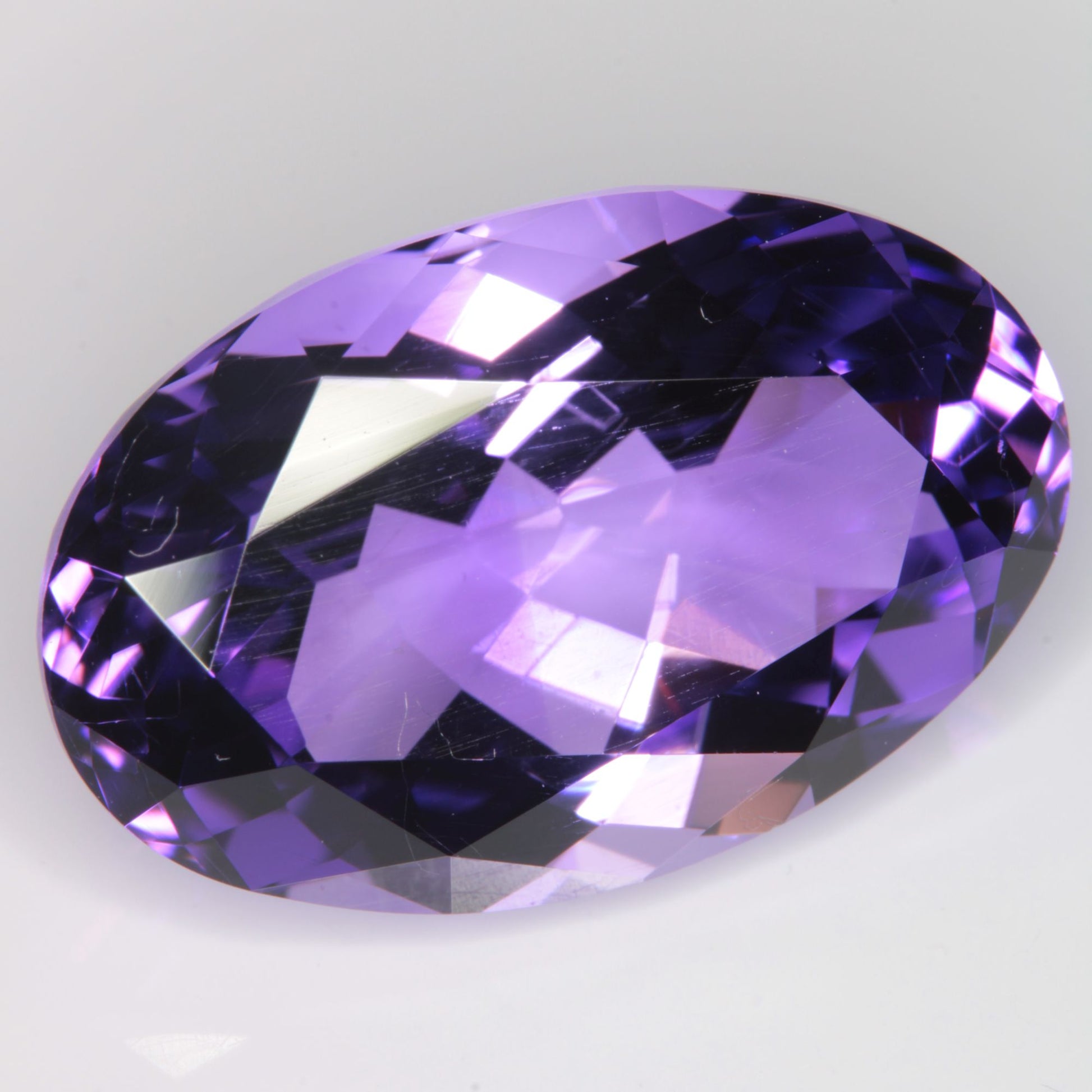 Faceted Hydrothermal Amethyst Oval Gemstone
